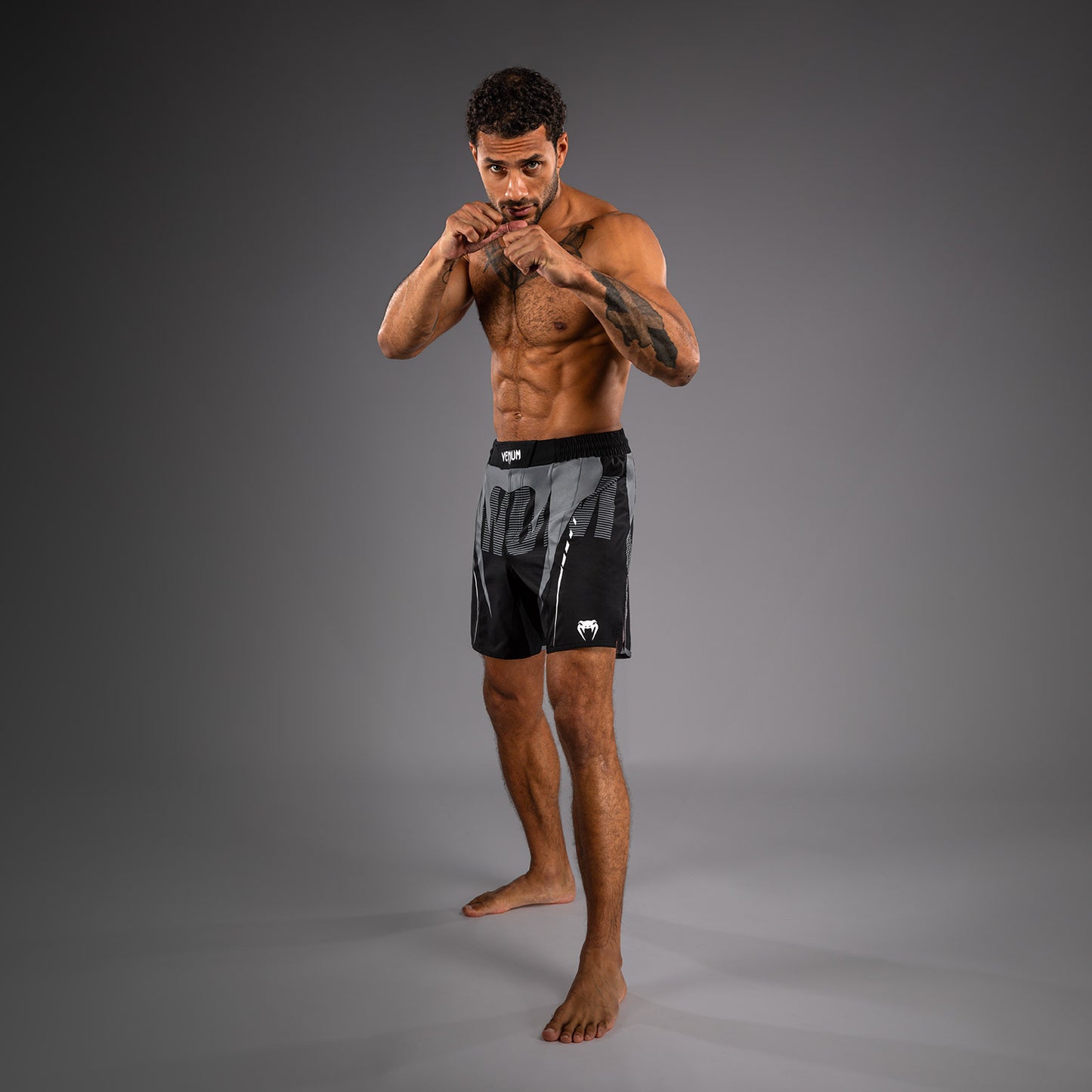 Venum Adrenaline Fightshorts - Black/Silver Grey