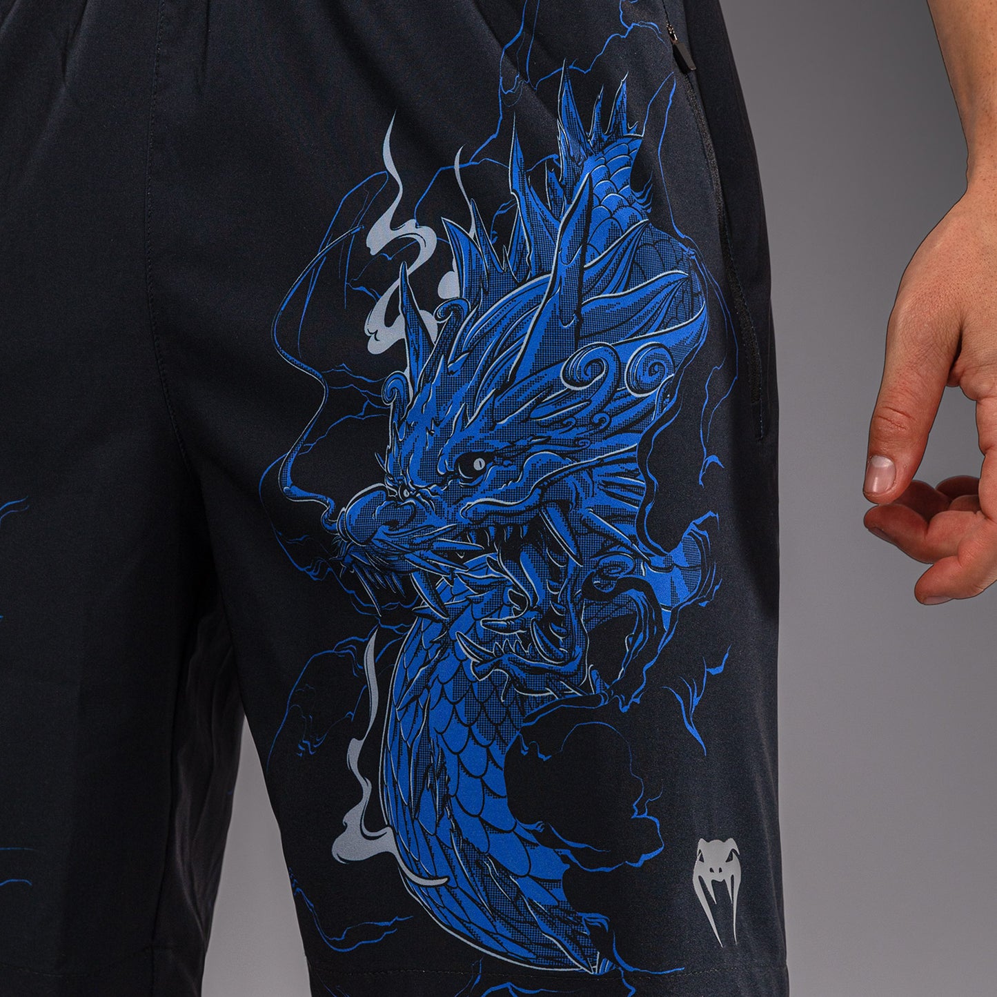 Venum Thunder Dragon Training Shorts - Black/Royal Blue