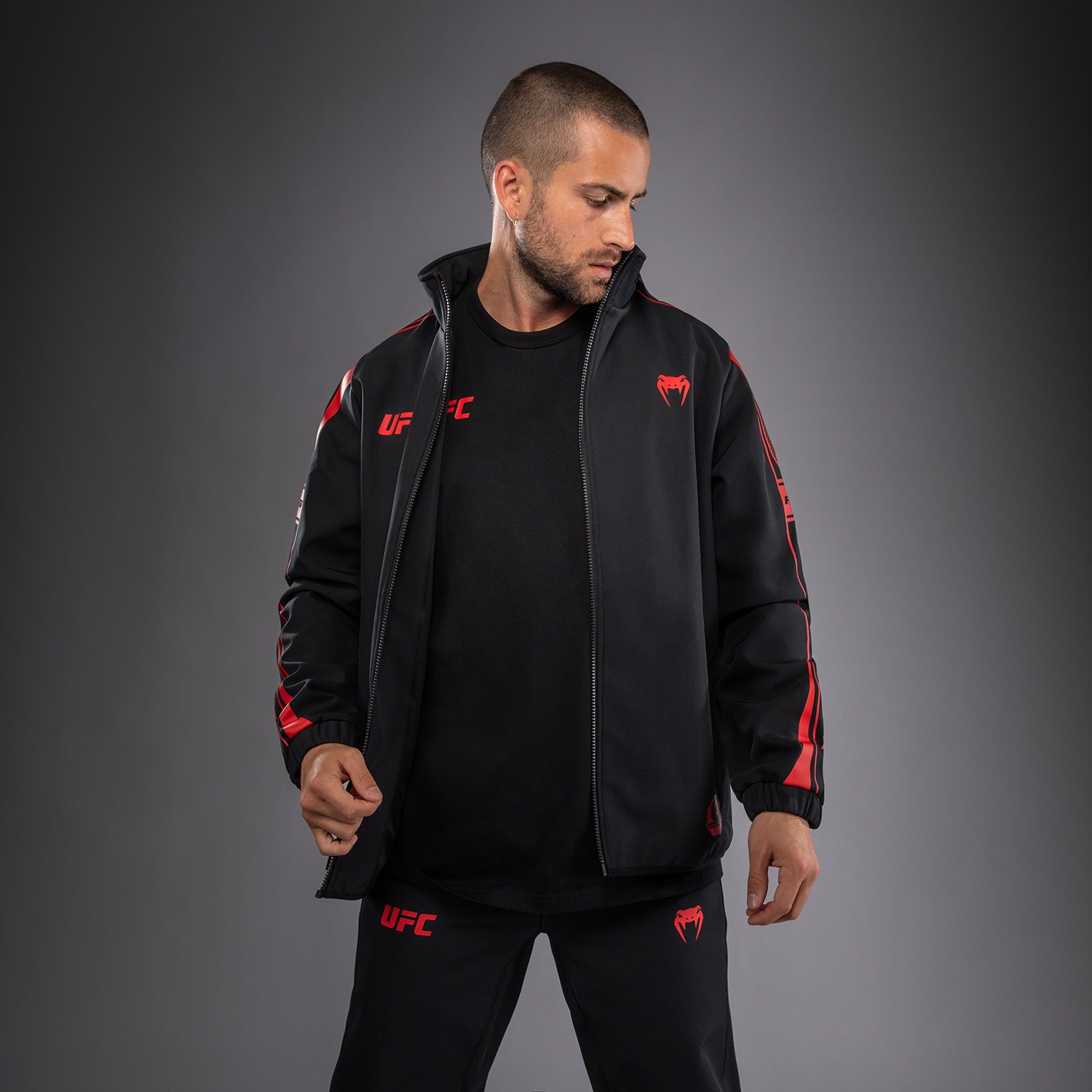 Venum UFC Unity by Venum Authentic Fight Week Men's Zip Hoodie - Black  product-type_Jackets Venum