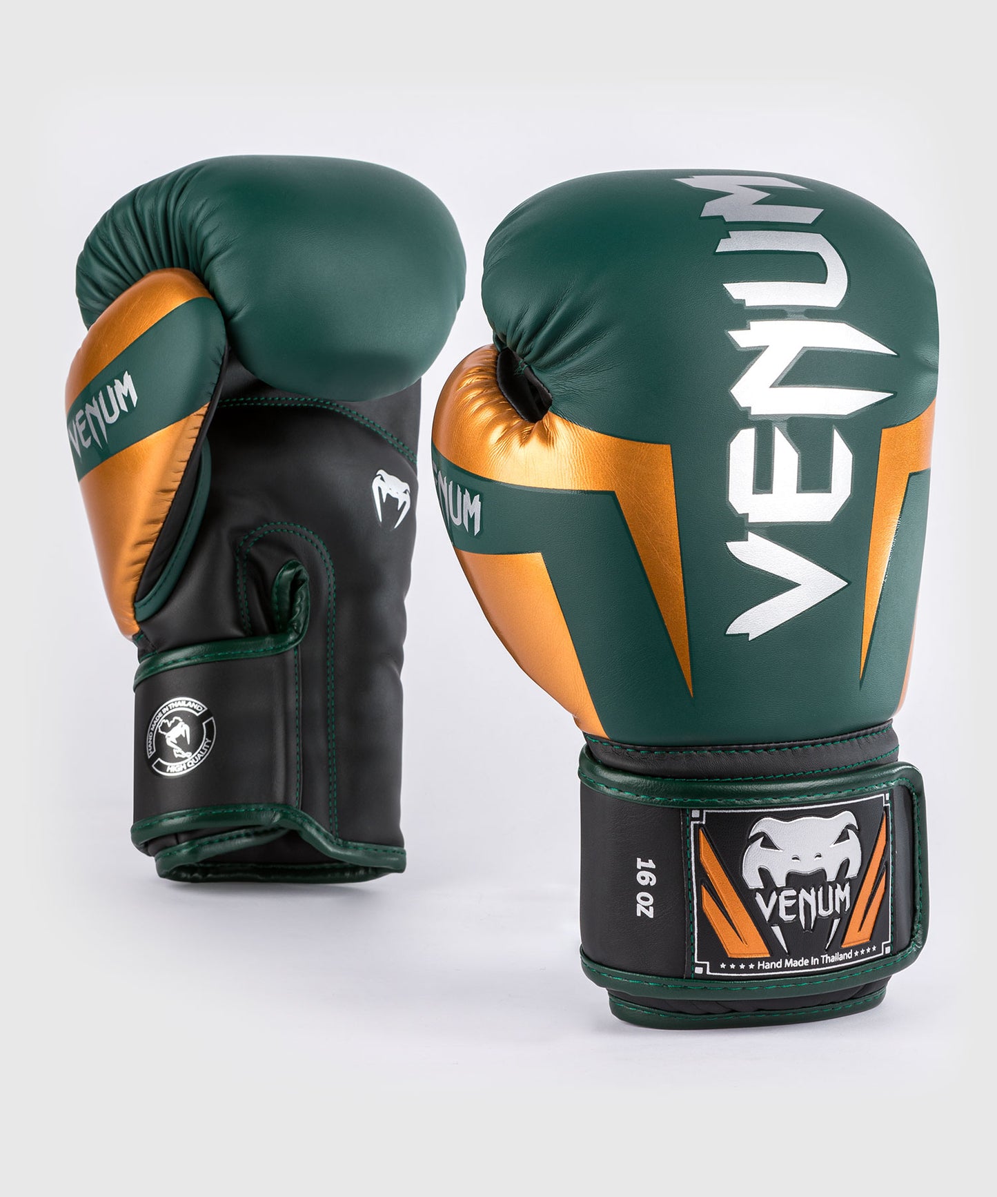 Venum Elite Boxing Gloves - Green/Bronze/Silver