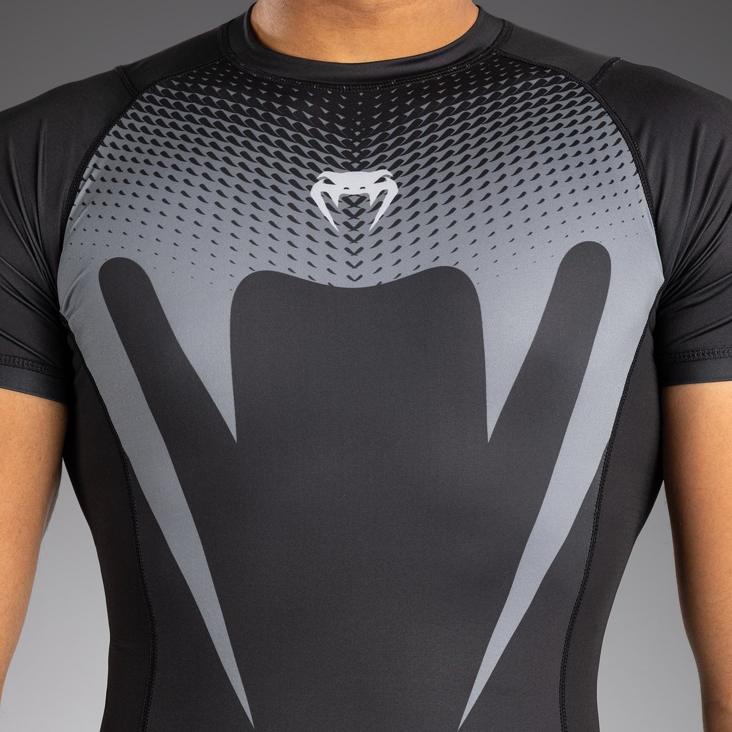 Venum No Gi Rashguards - Black/ Silver Grey