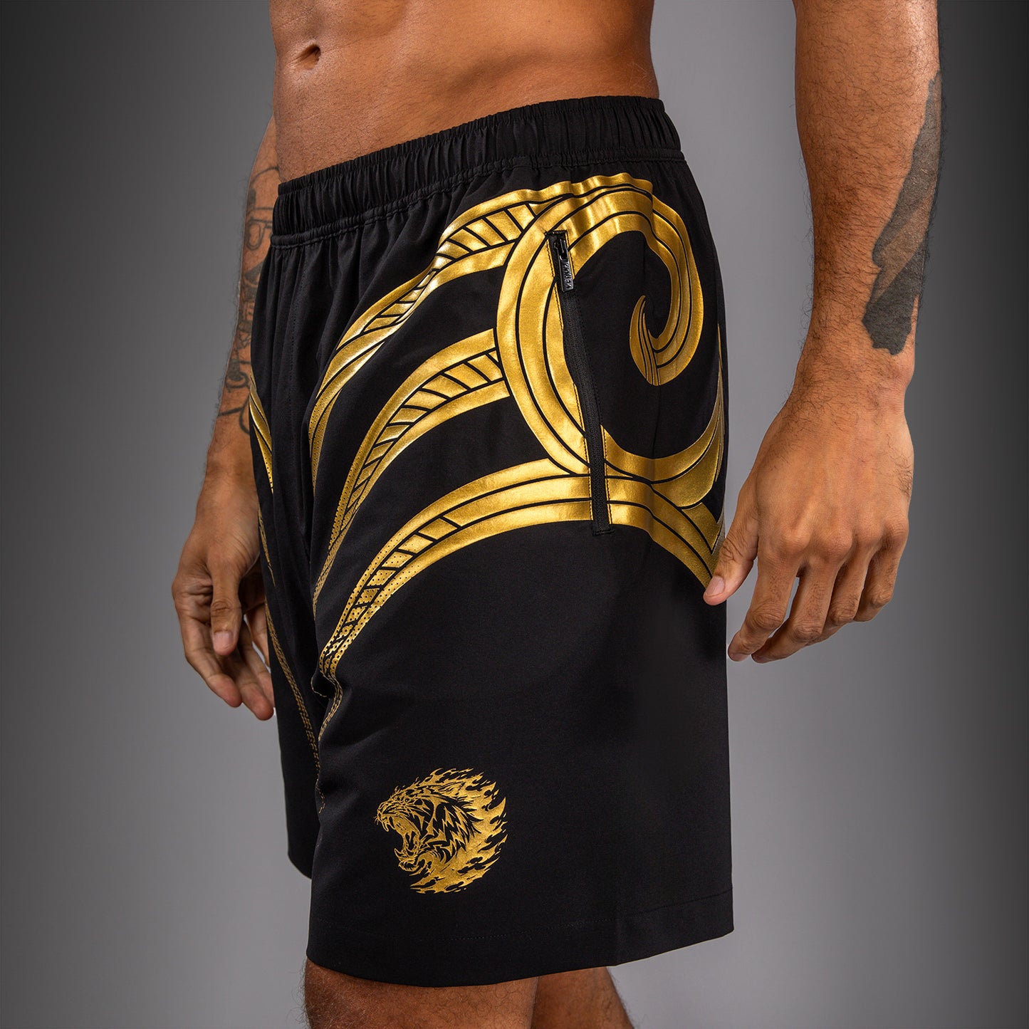 Venum x Mike Tyson Tiger Training Shorts - Black/Gold
