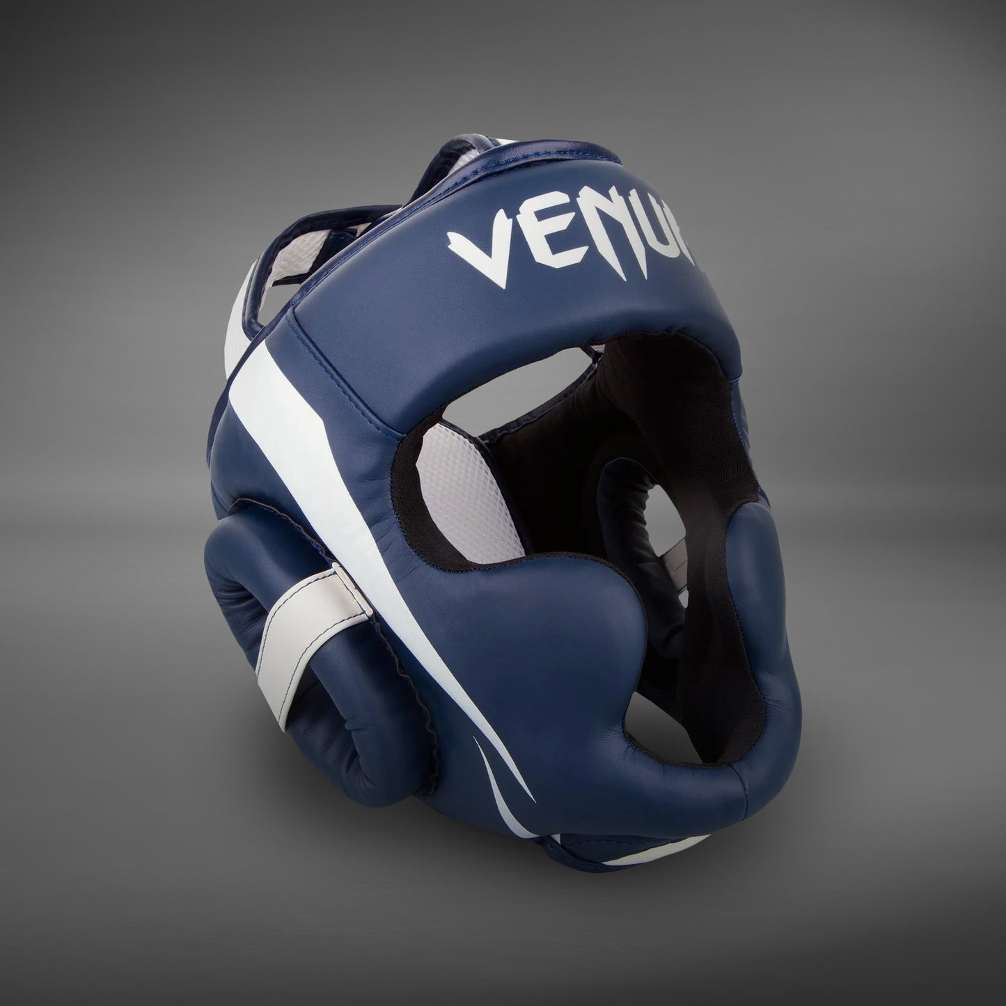 Venum Elite Headgear - White/Navy Blue