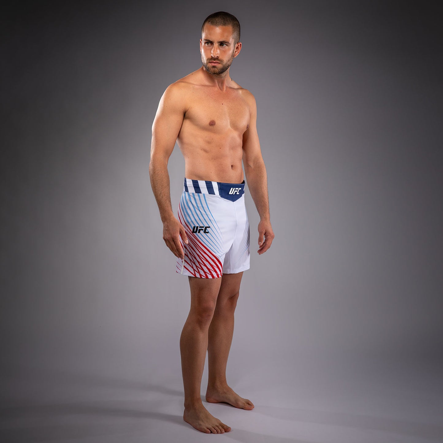 Men's Official UFC Freedom 250 by Venum White Authentic Fight Night Short Fit Fight Short -Gane