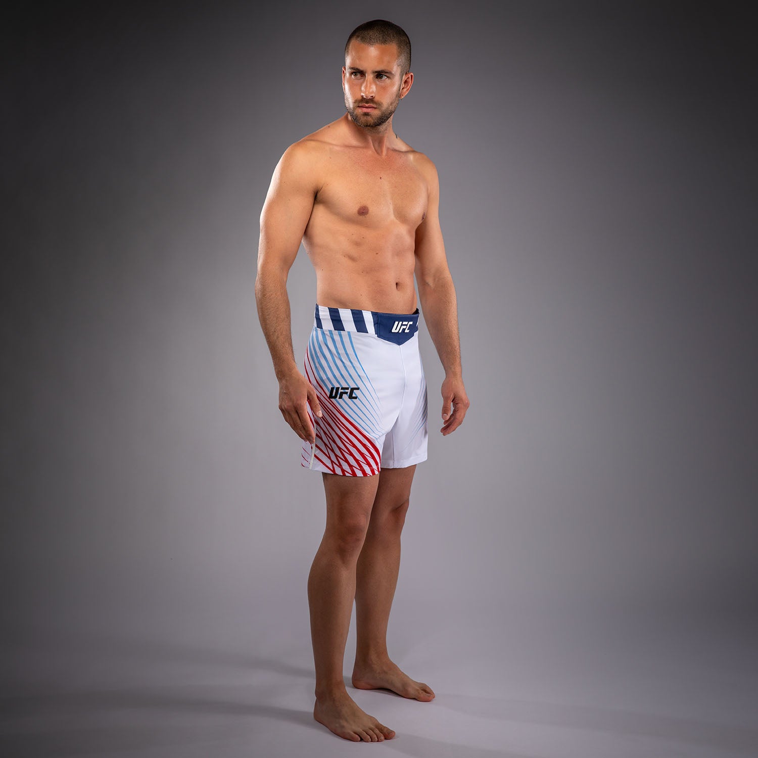 Men's Official UFC Freedom 250 by Venum White Authentic Fight Night Short Fit Fight Short -Daukaus   Venum