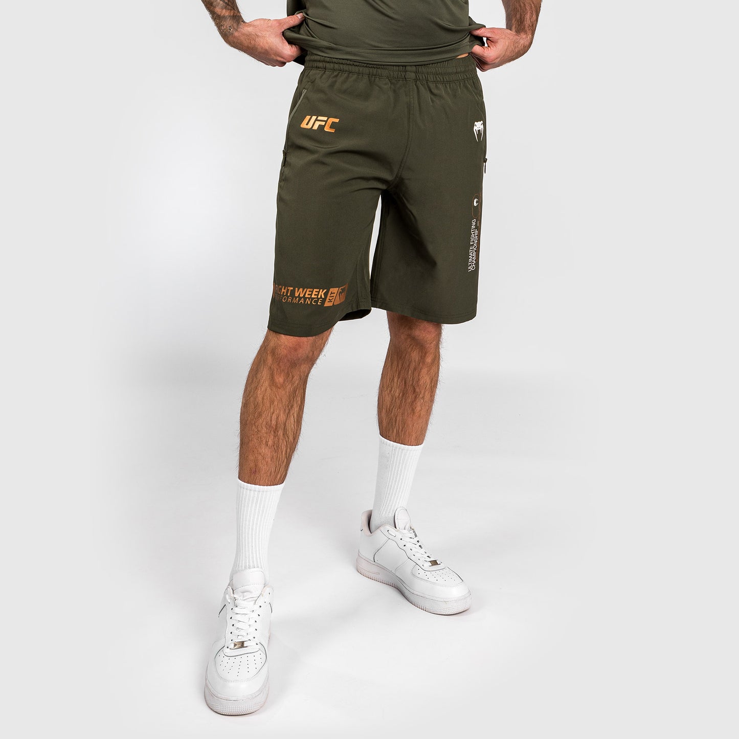 UFC Adrenaline by Venum Fight Week Men’s Performance Shorts - Khaki/Bronze