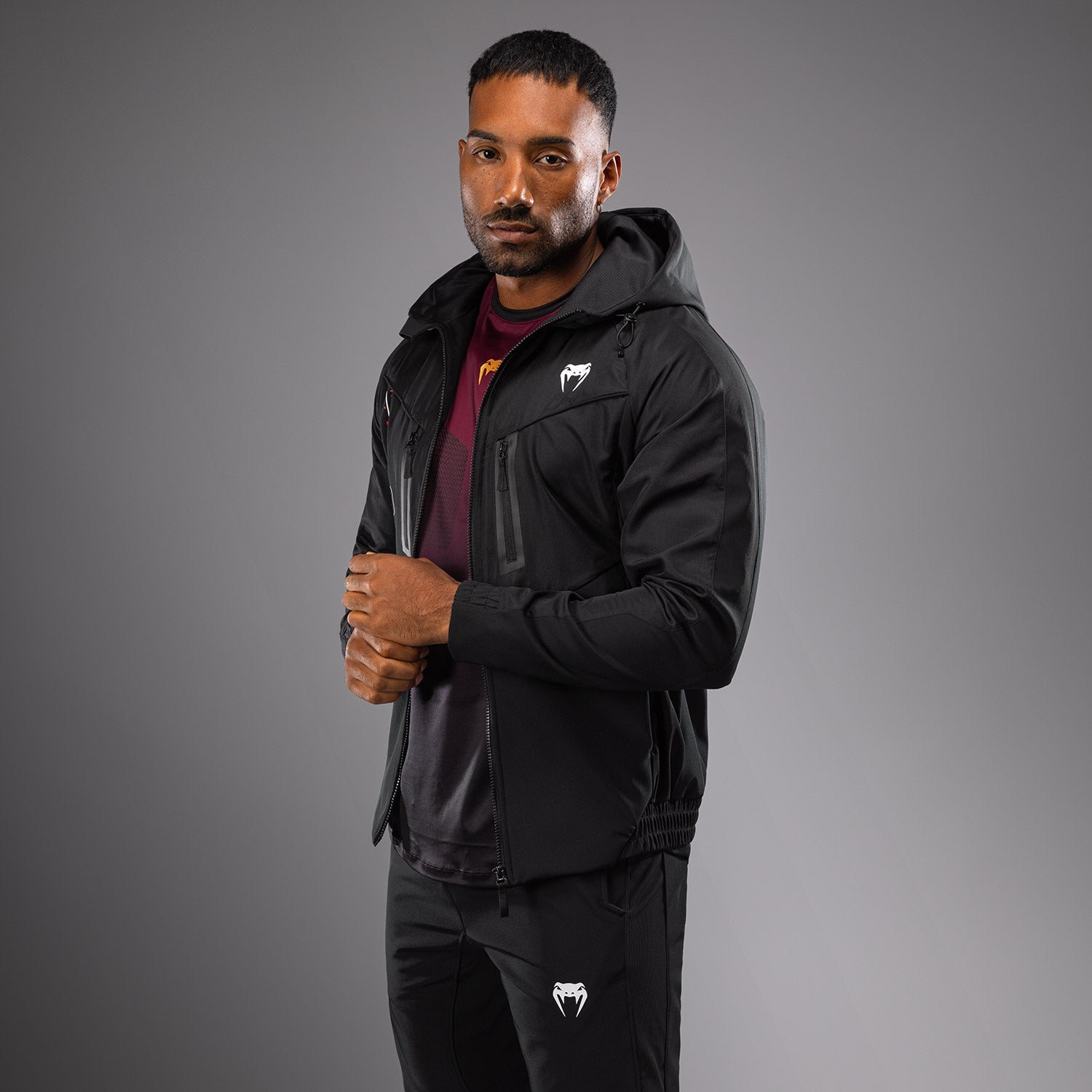 Venum 黒 上下ジャージジャケット Venum Tactical XT Track Jackets - Black/Fire Red - Venum