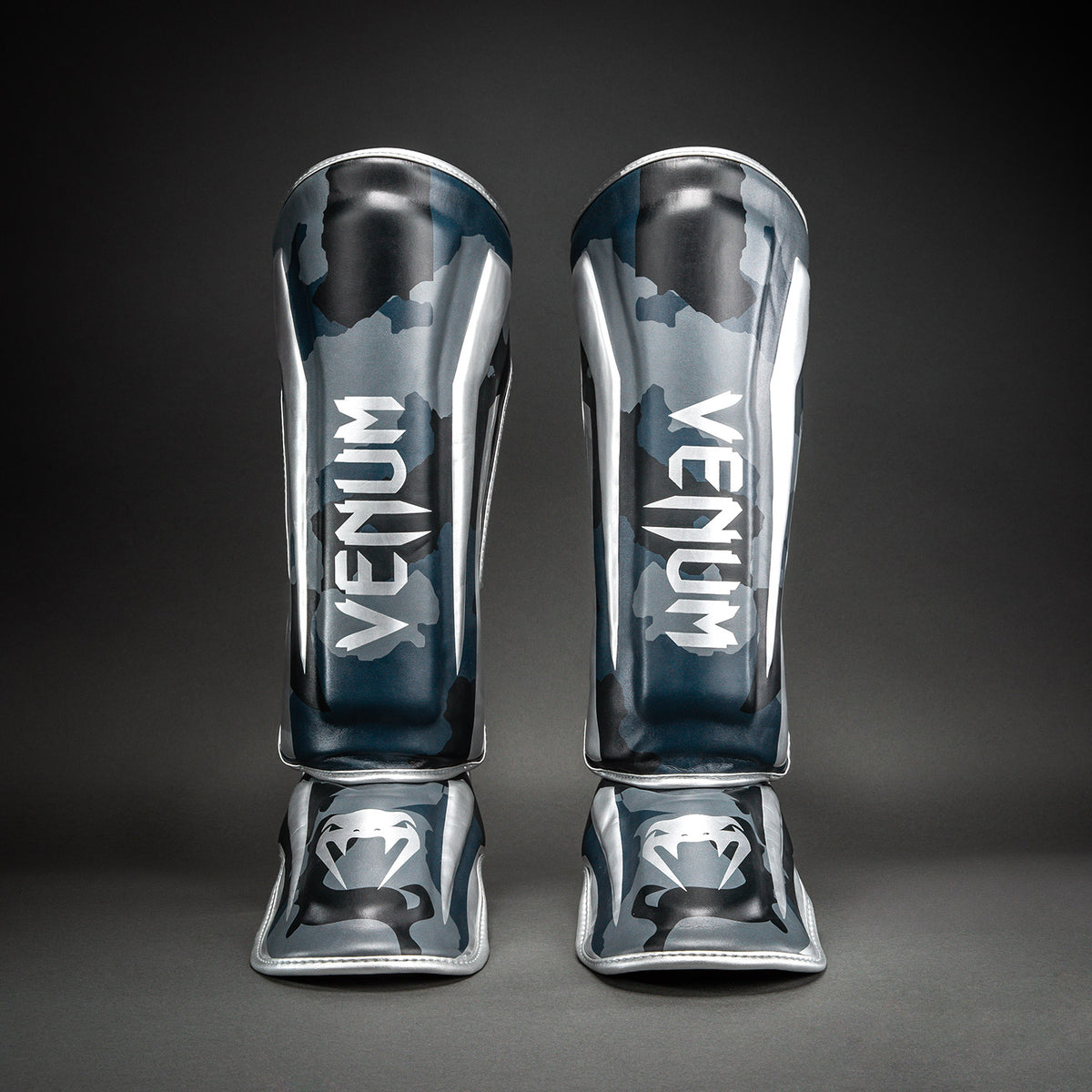 Venum Elite Camo Shin Guards - Dark Navy/Blue