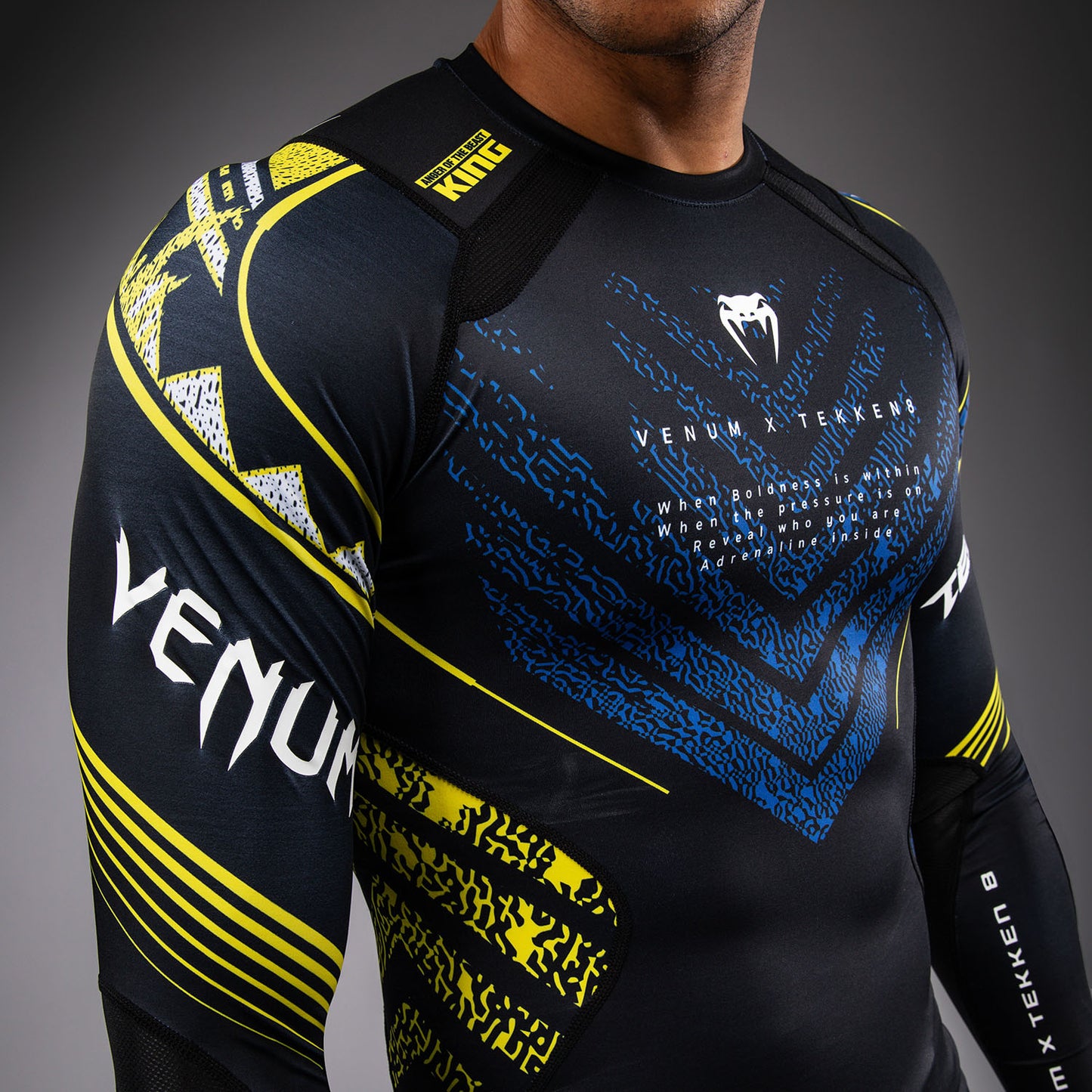 Venum x TEKKEN 8 Long Sleeve Rashguard - King - Black/Yellow