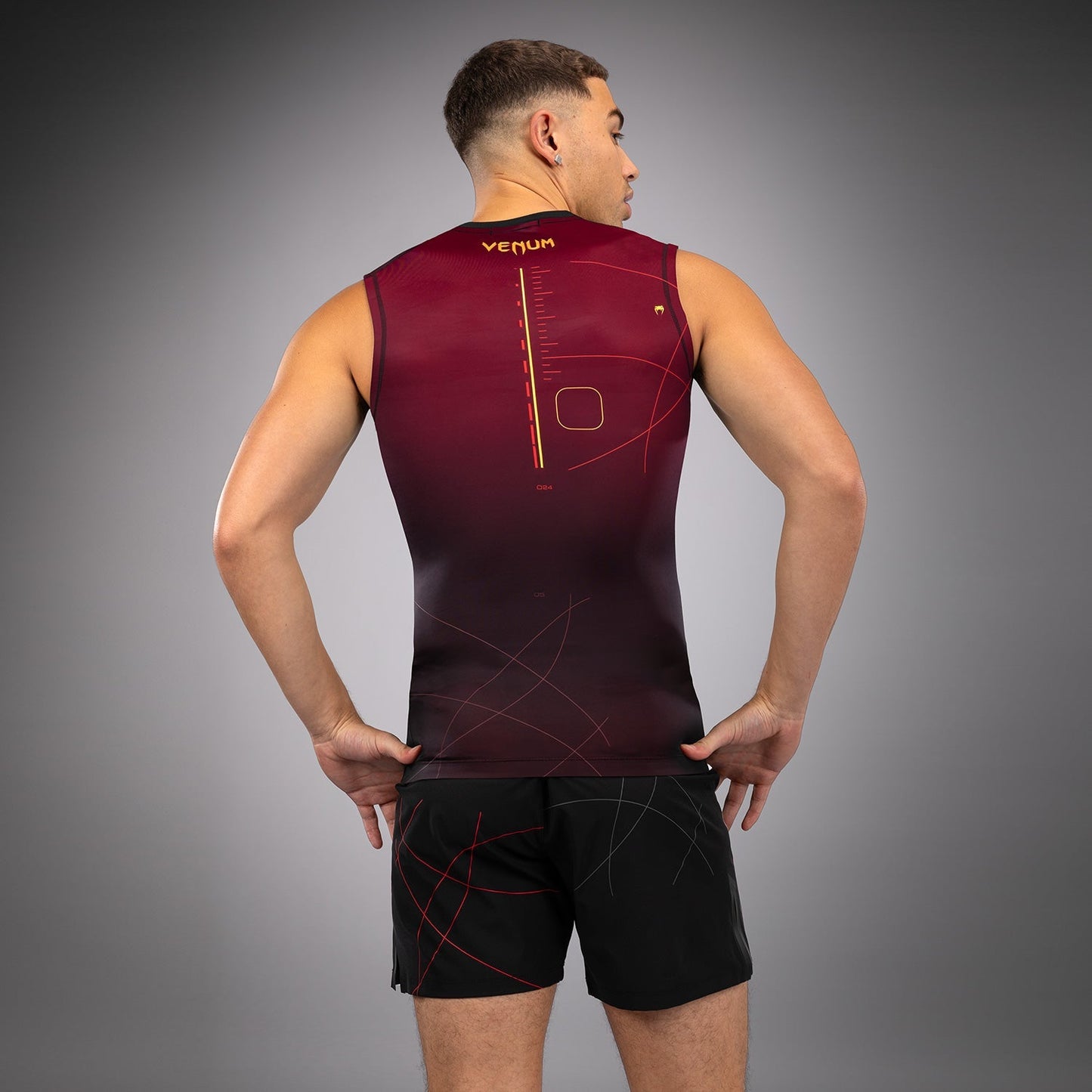 Venum Tactical XT Sleeveless Rashguard - Black/Burgundy/Gold
