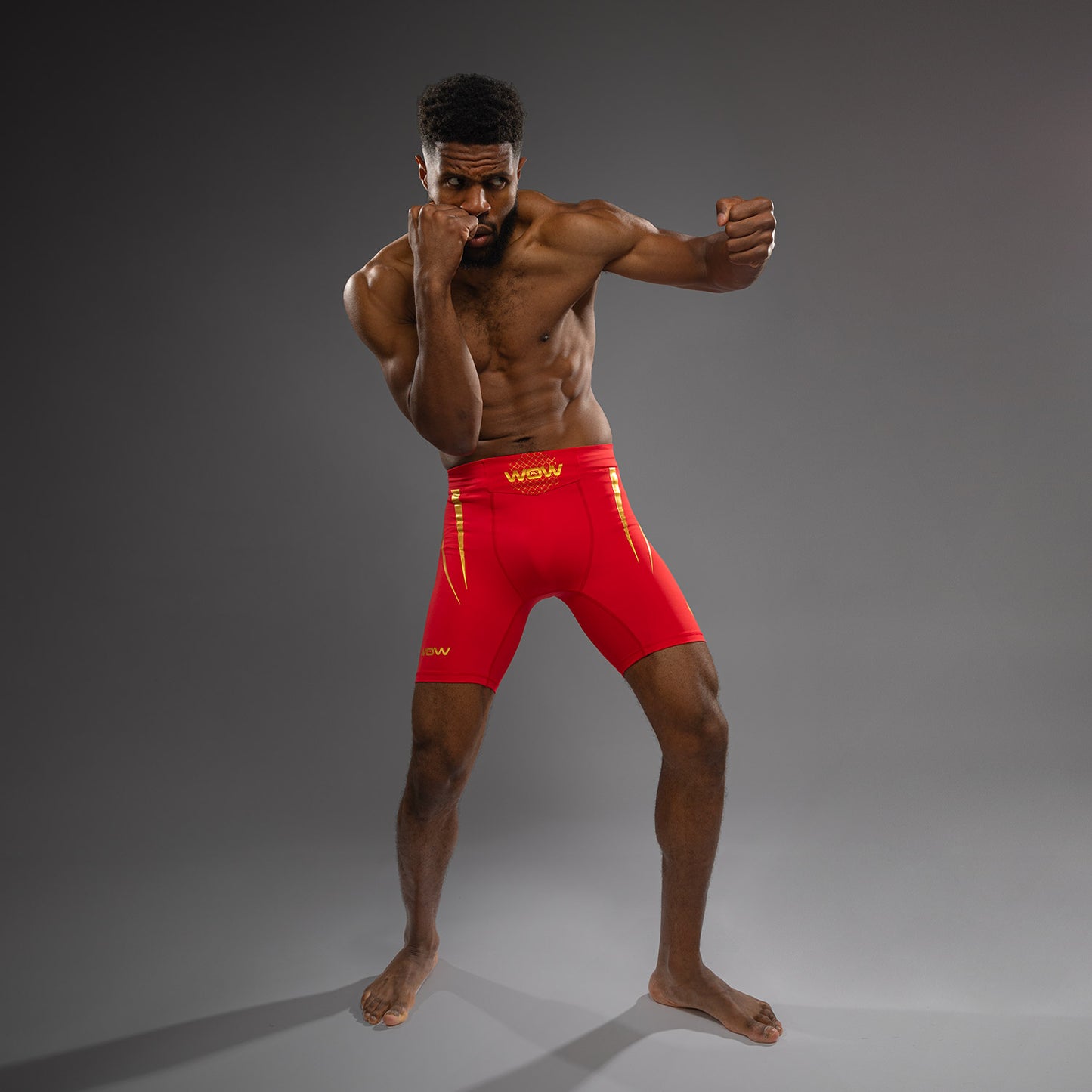 Venum x WOW FC Men’s Vale Tudo Shorts - Fury Red/ Gold