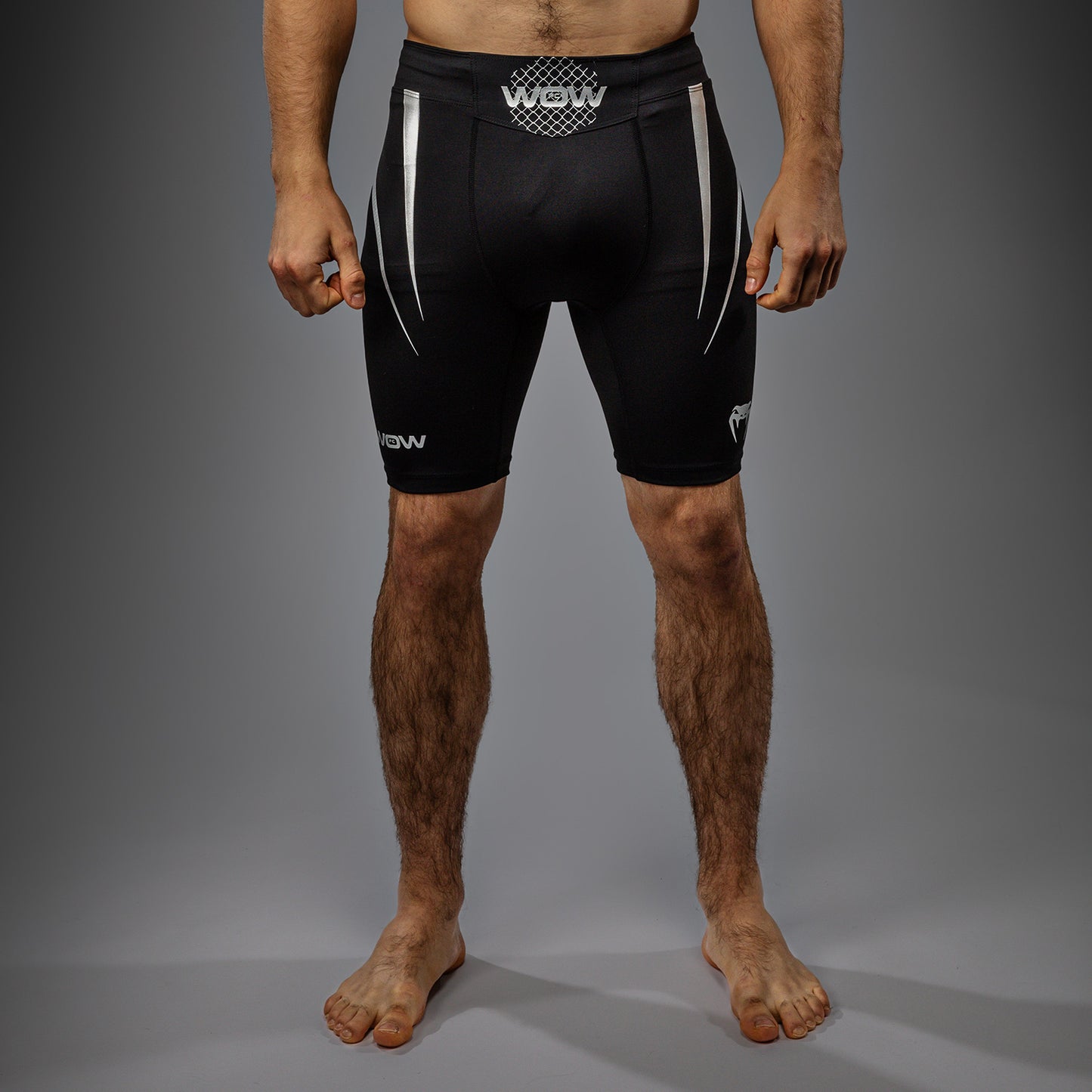 Venum x WOW FC Men’s Vale Tudo Shorts - Black/ Silver Grey