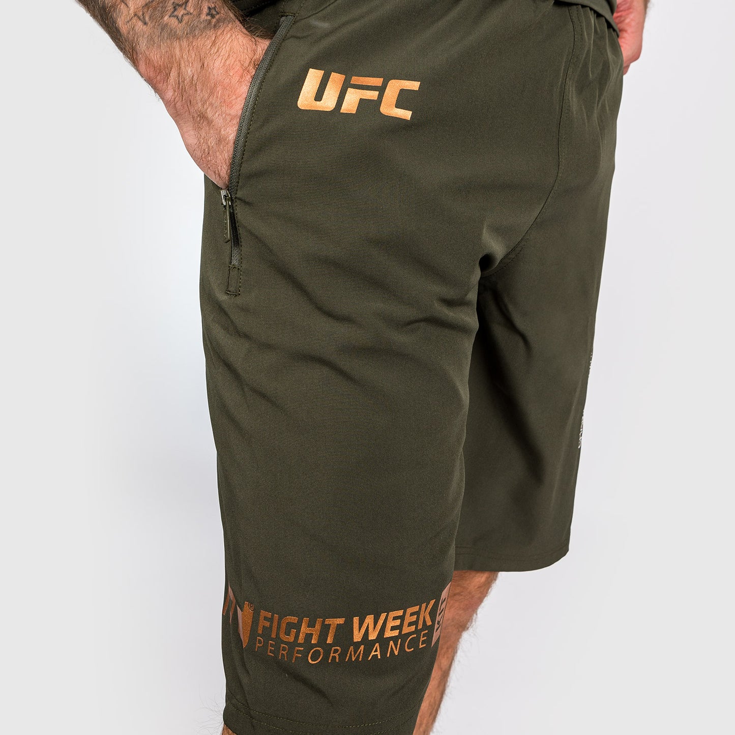 UFC Adrenaline by Venum Fight Week Men’s Performance Shorts - Khaki/Bronze