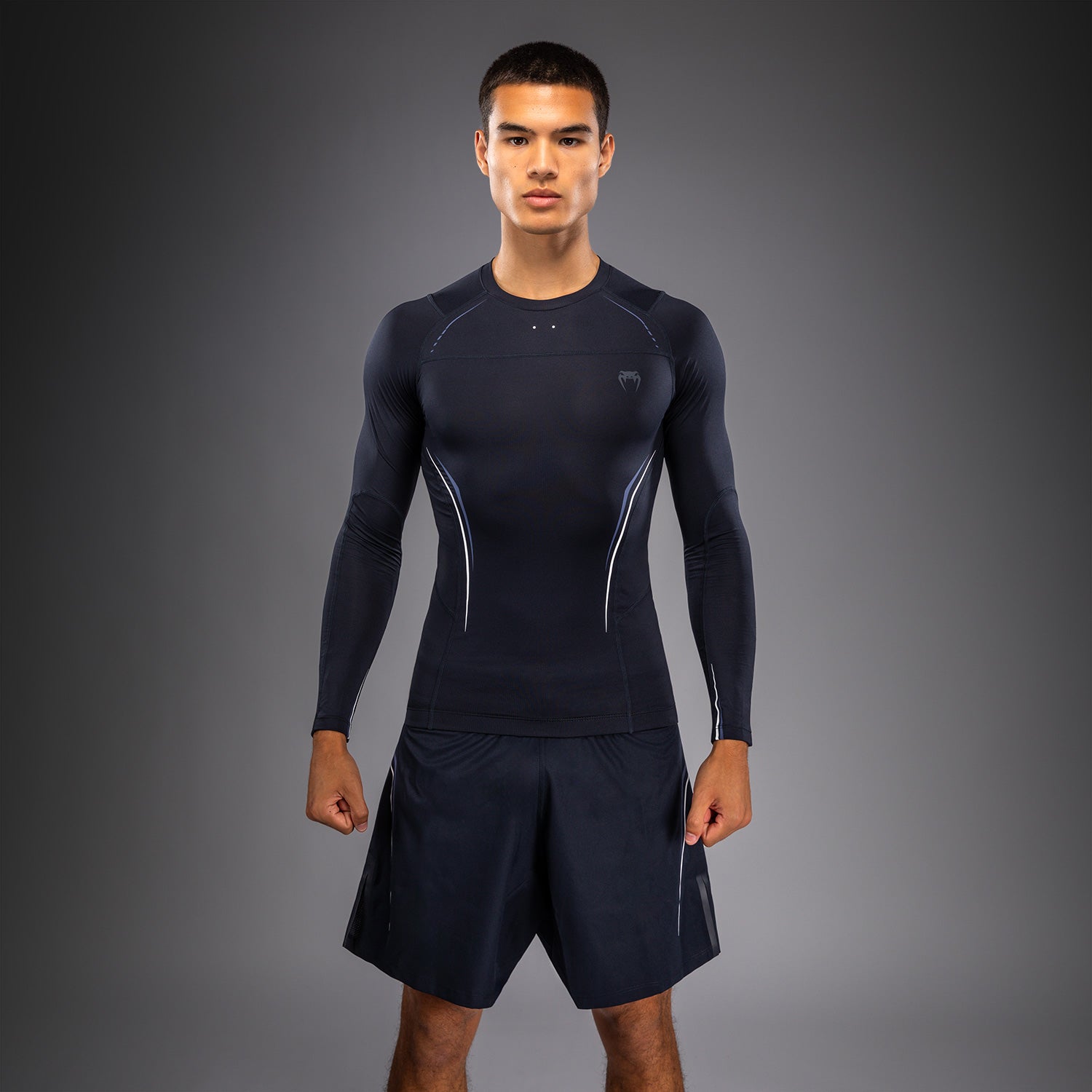 Venum G-Core Long Sleeve Rashguard - Navy Blue/White  product-type_Compression T-Shirts Venum