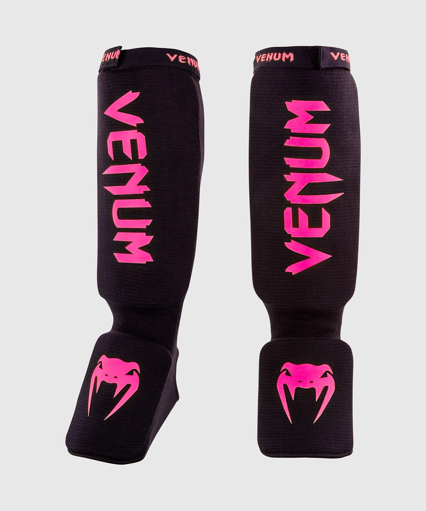Venum Kontact Shin Guards - Black/Neo Pink