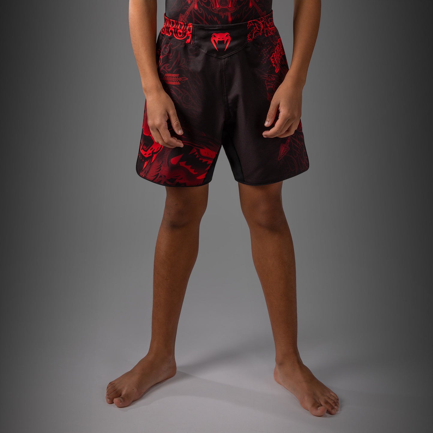 Venum Wolf Atak Kids Fightshorts - Black/Red