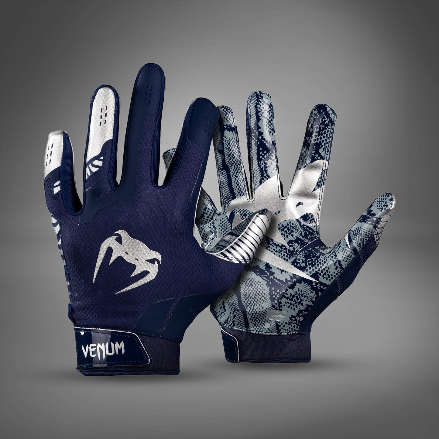 Venum Elite Football Gloves - Navy/Silver