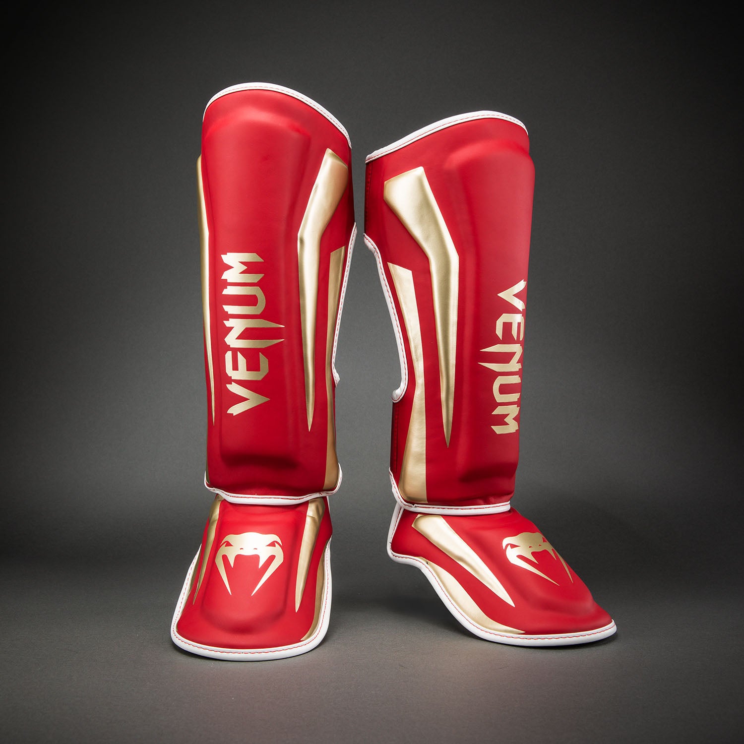 Venum Elite Shin Guards - Red - Venum