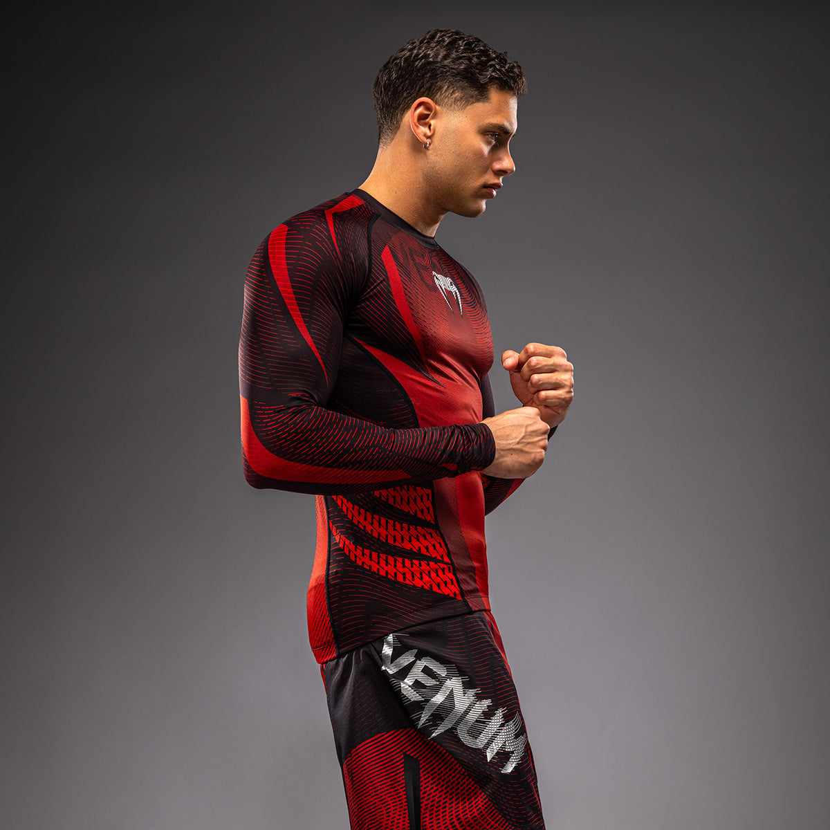 Venum Galactic 3.0 Long Sleeve Rashguard - Red/Silver  product-type_Compression T-Shirts Venum