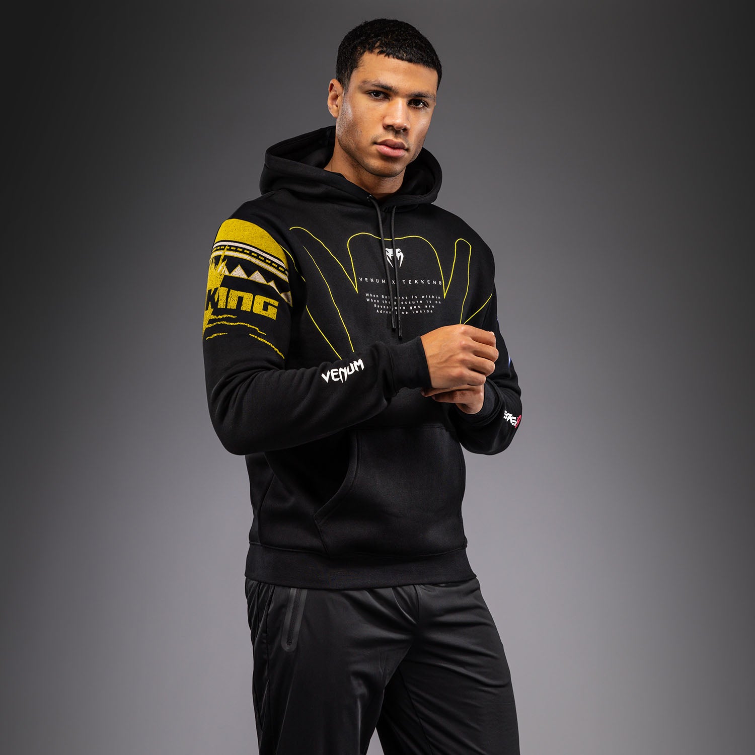 Venum x TEKKEN 8 Pullover Hoodie - King - Black/Yellow - Venum