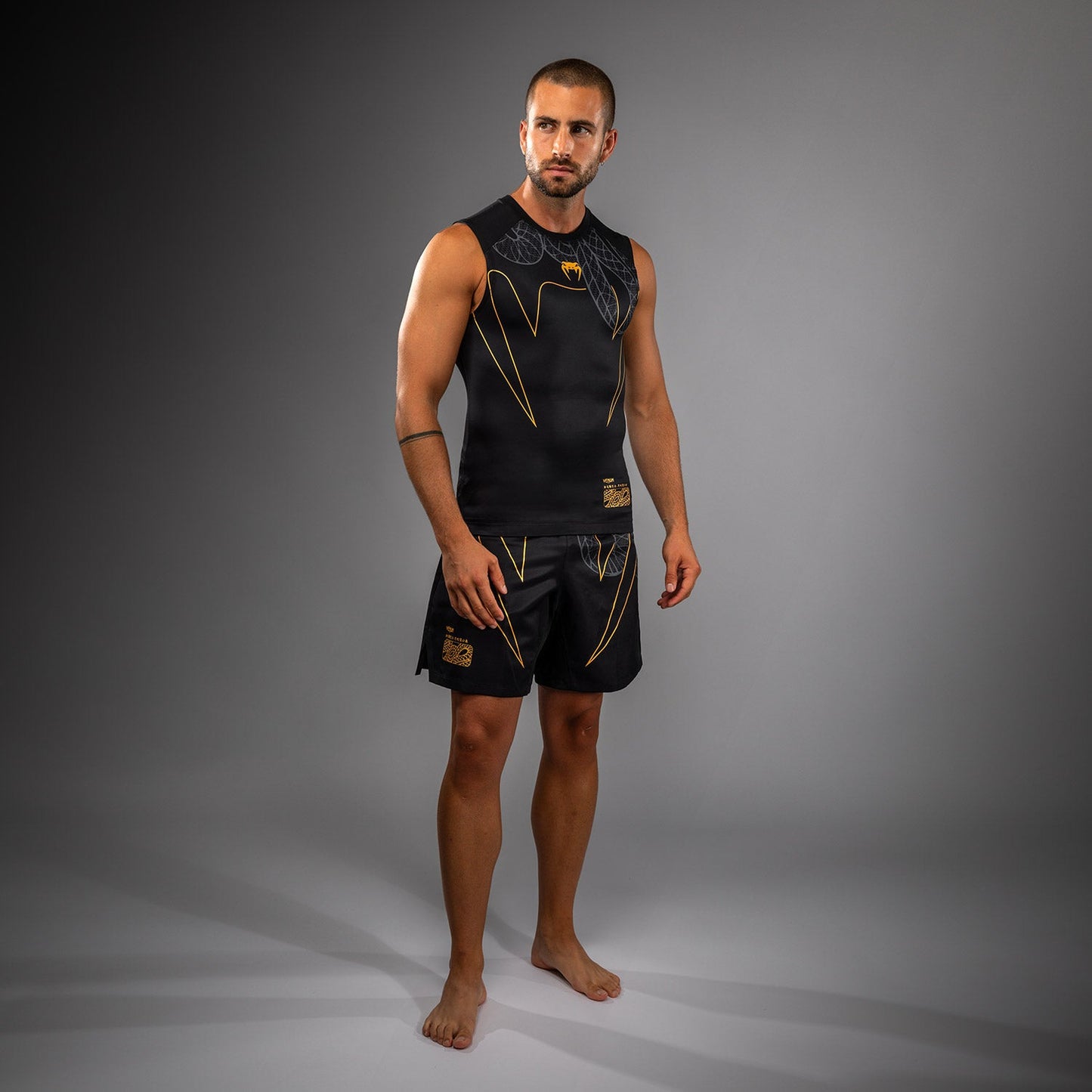 Venum Serpenti Sleeveless Rashguard - Black/Silver/Gold