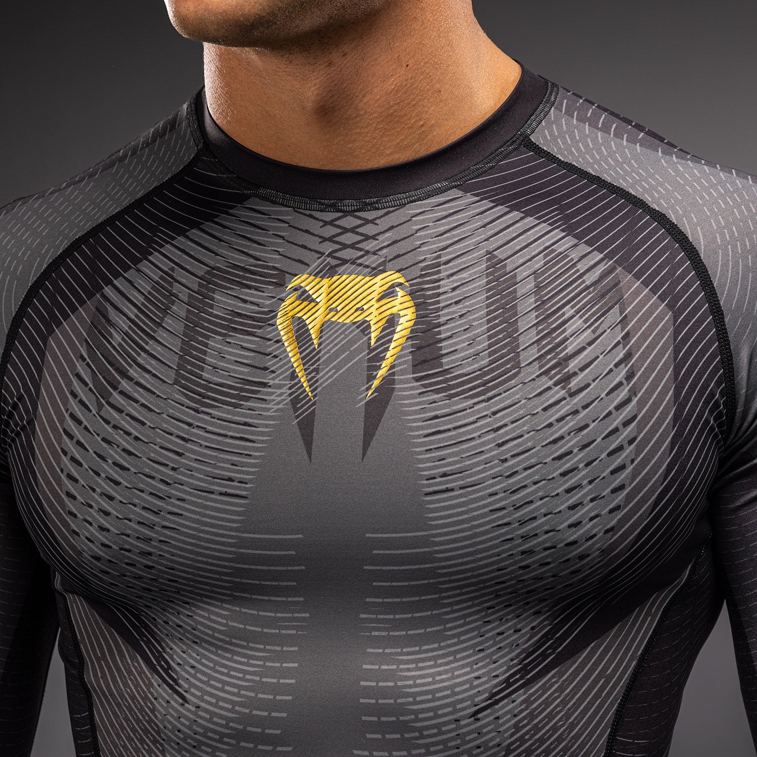 Venum Galactic 3.0 Long Sleeve Rashguard - Black/Gold  product-type_Compression T-Shirts Venum