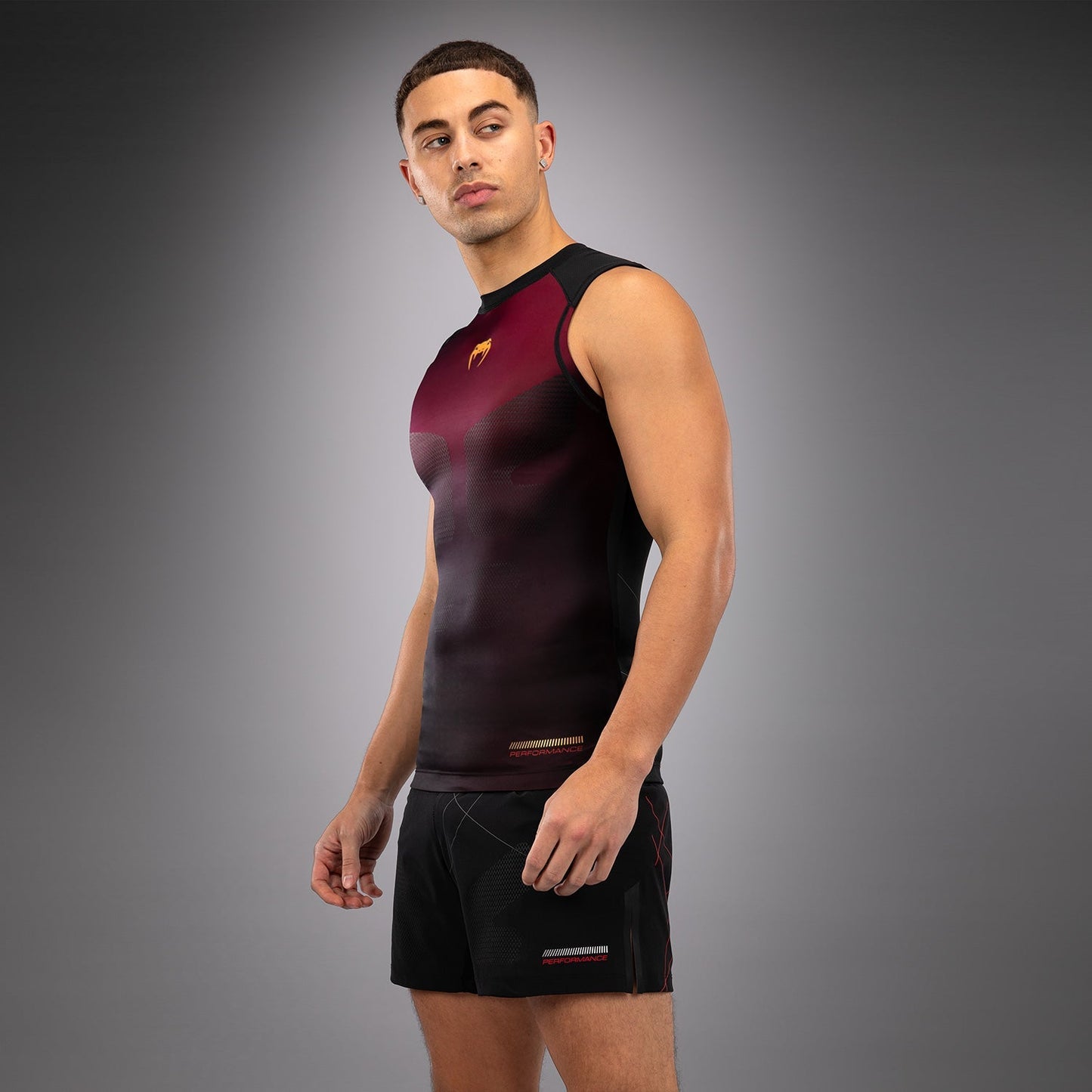 Venum Tactical XT Sleeveless Rashguard - Black/Burgundy/Gold