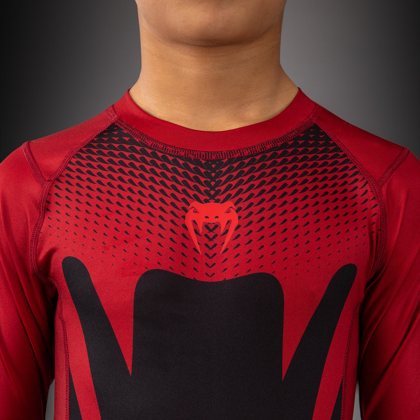 Venum Attack Kids Long Sleeve Rashguard - Black/Red  product-type_Compression T-Shirts Venum