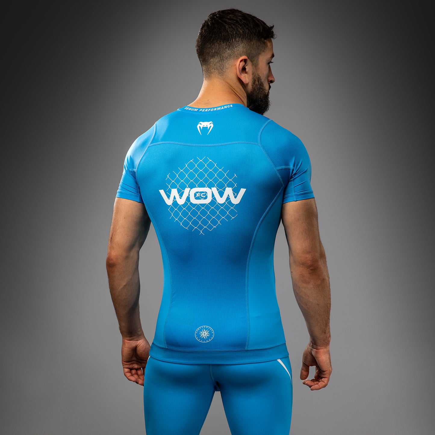 Venum x WOW FC Short Sleeve Rashguard - Pacific Blue