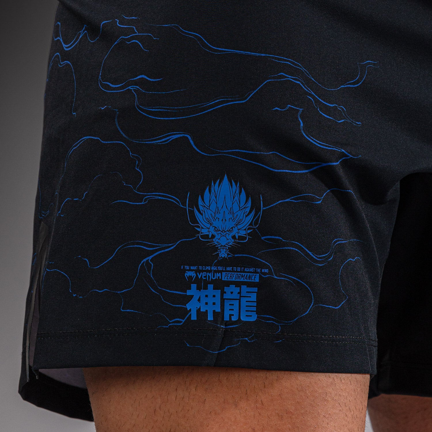 Venum Thunder Dragon Fightshorts - Black/Royal Blue - Venum