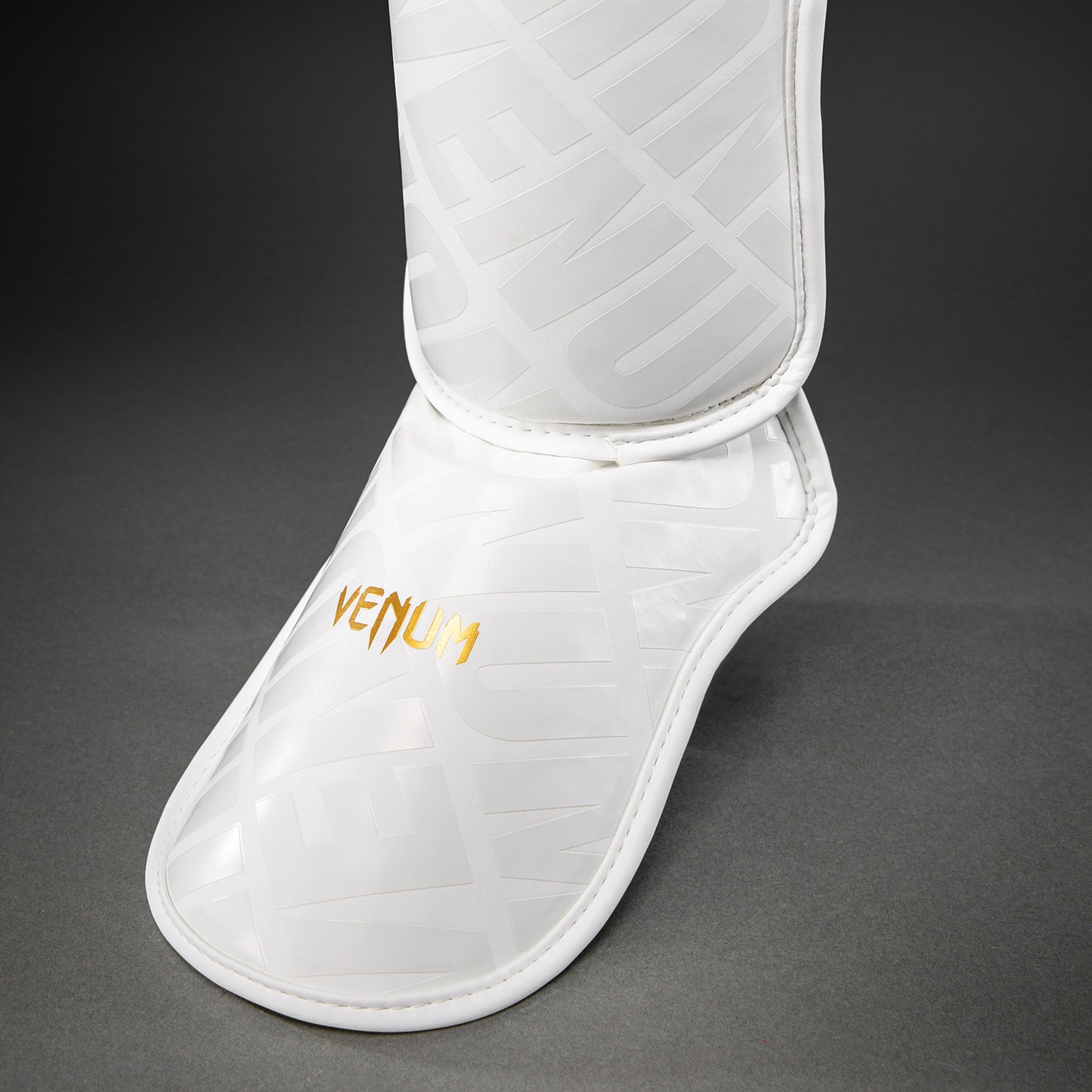 Venum Contender 1.5 XT 3D Shin Guards - White/Gold  product-type_Shin guards Venum
