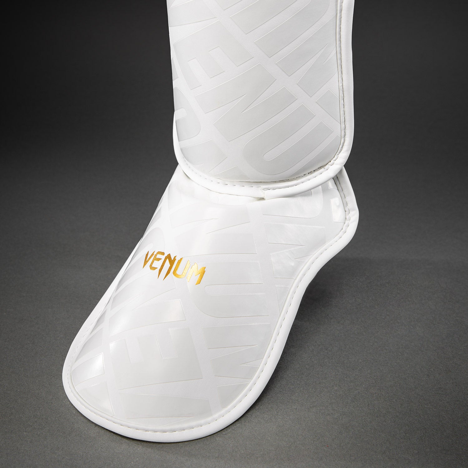 Venum Contender 1.5 XT 3D Shin Guards - White/Gold  product-type_Shin guards Venum