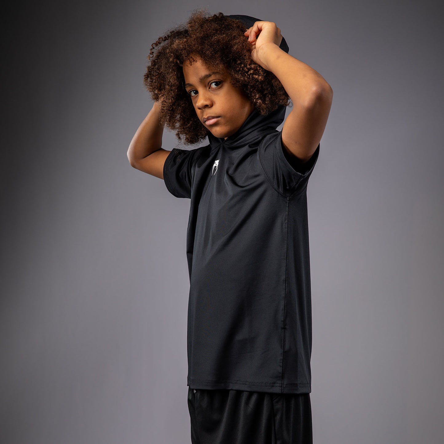 Venum Elite Kids Short Sleeve Dry-Tech Hoodie - Black