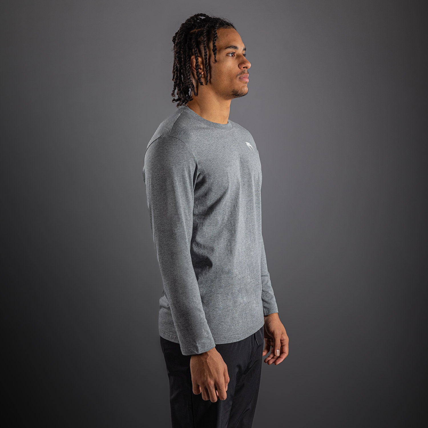 Venum Lineup Long Sleeve T-Shirt Grey - Heather/White - Venum