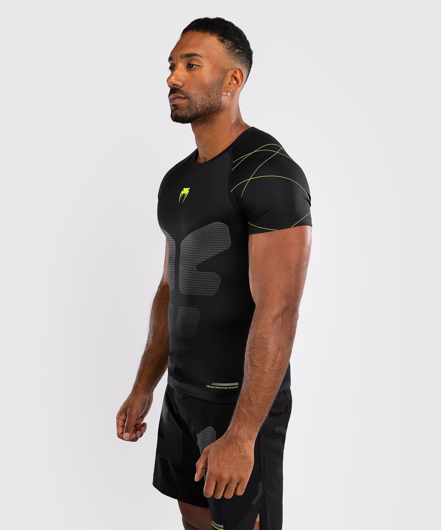 Venum Training Camp 4.0 Short Sleeve Rashguard - Black/Neon Green