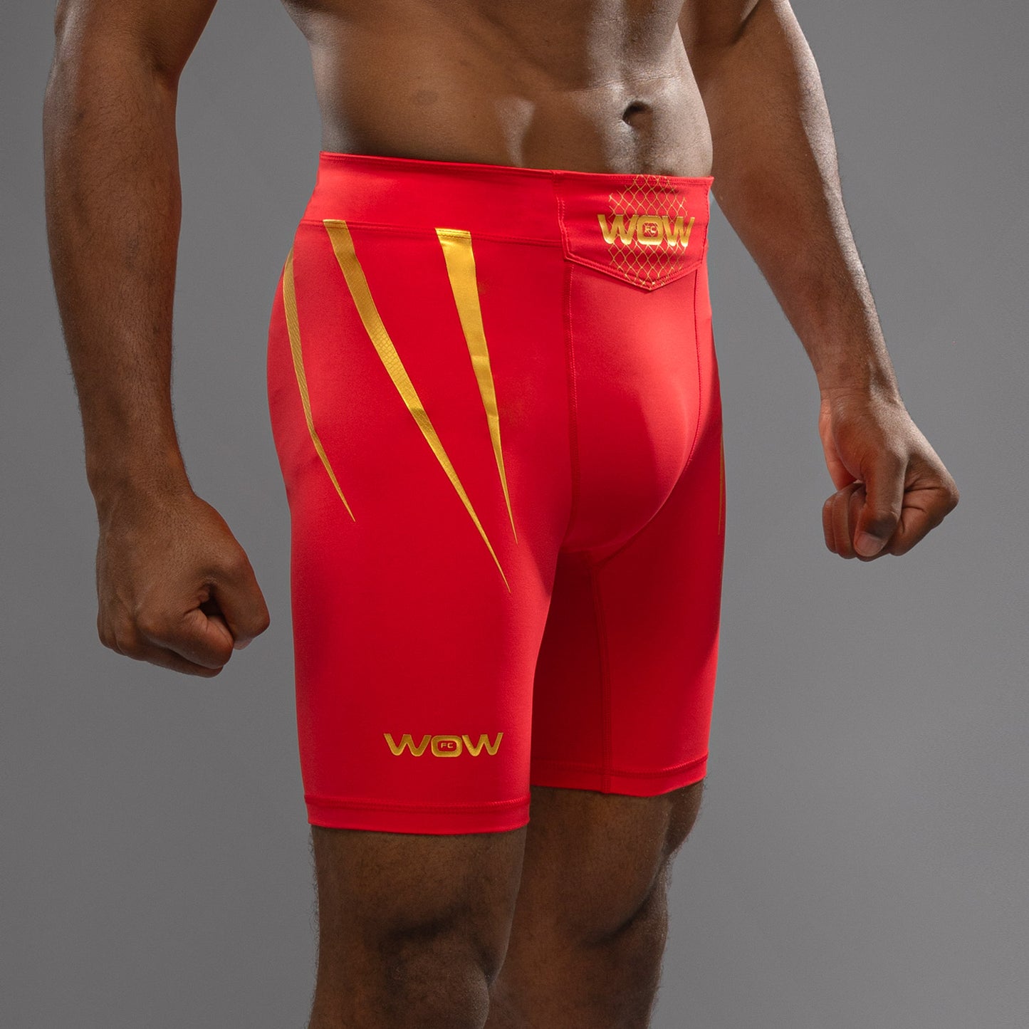 Venum x WOW FC Men’s Vale Tudo Shorts - Fury Red/ Gold