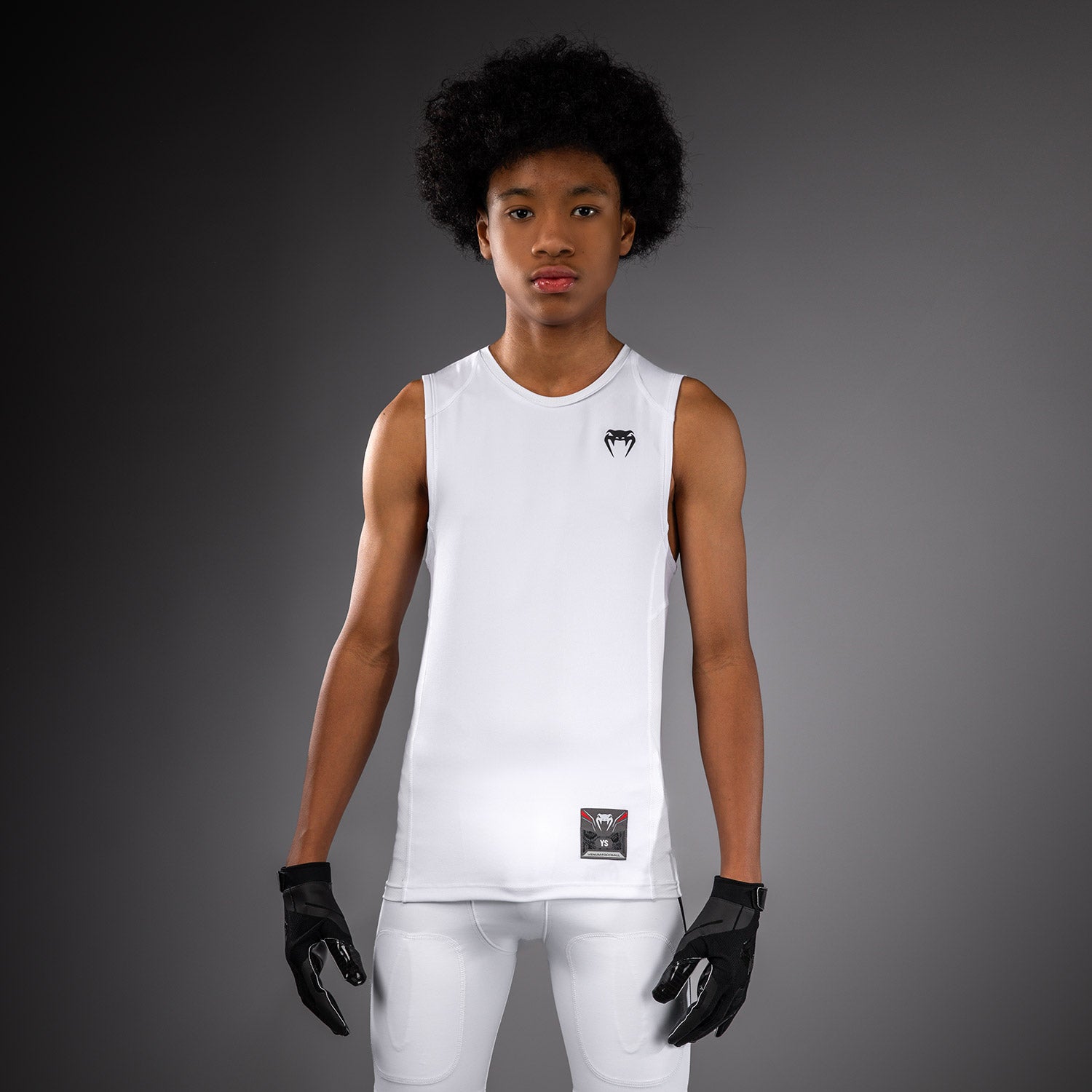 Venum Elite Kids Football Sleeveless Compression Jersey - White  product-type_Dry Tech T-Shirts Venum