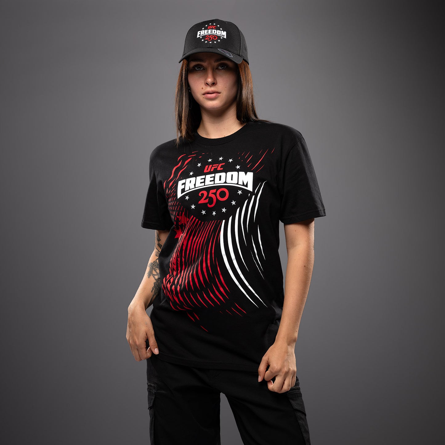 UFC Freedom 250 Official Weigh-In Tshirt - Black/White  product-type_T-Shirts Venum