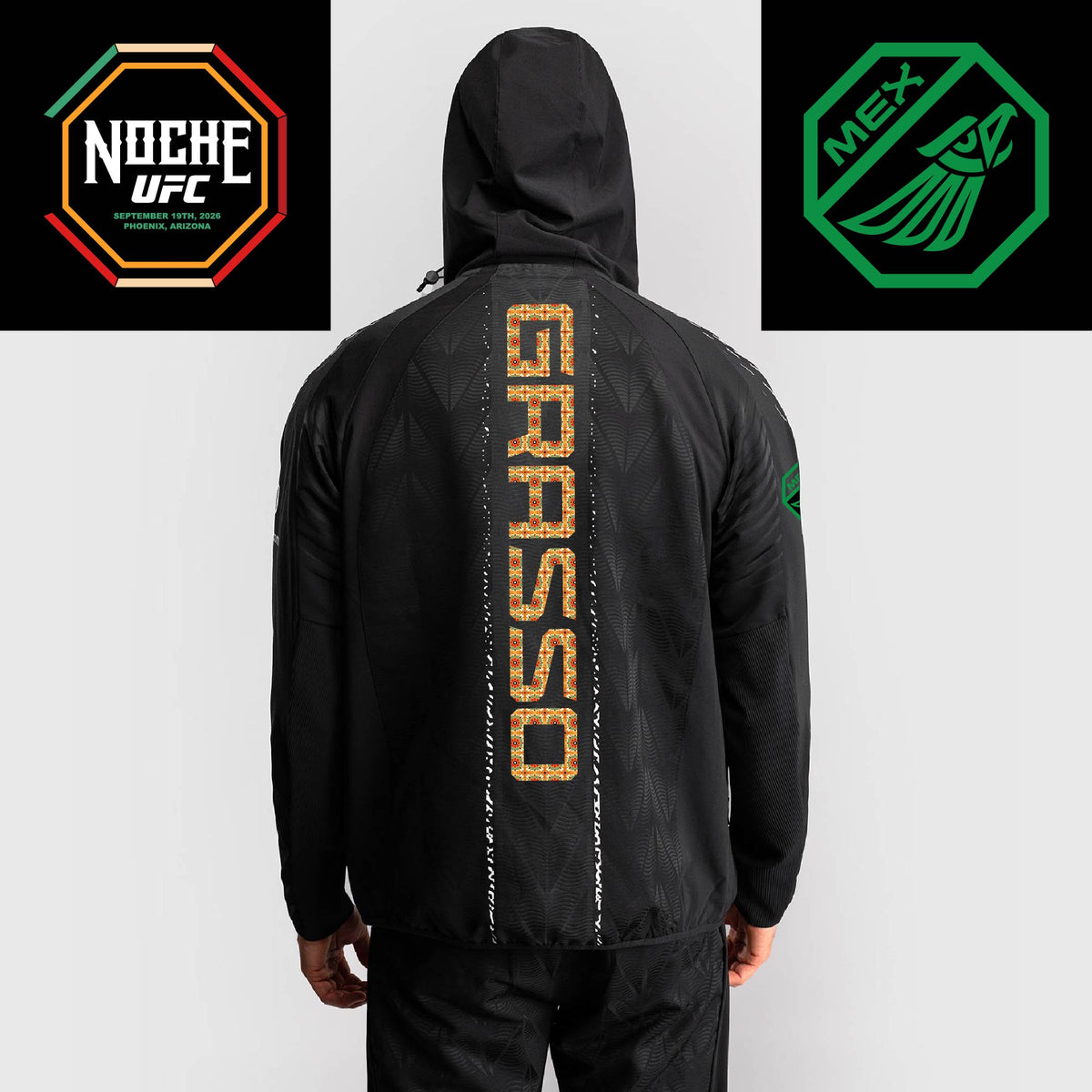 Men’s UFC Zenith by Venum Black Authentic Noche UFC Fight Night Walkout Hoodie - Grasso