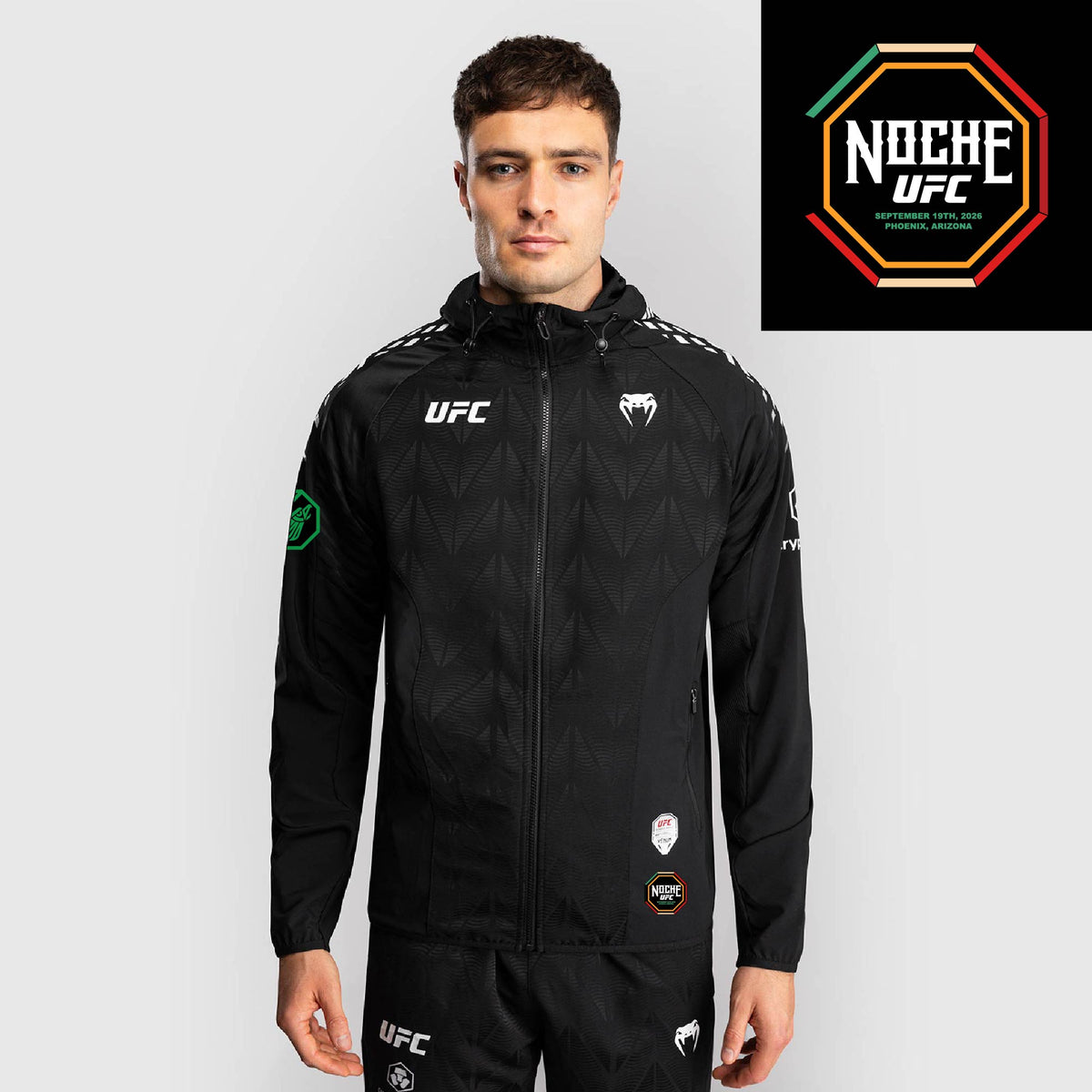 Men’s UFC Zenith by Venum Black Authentic Noche UFC Fight Night Walkout Hoodie - Grasso