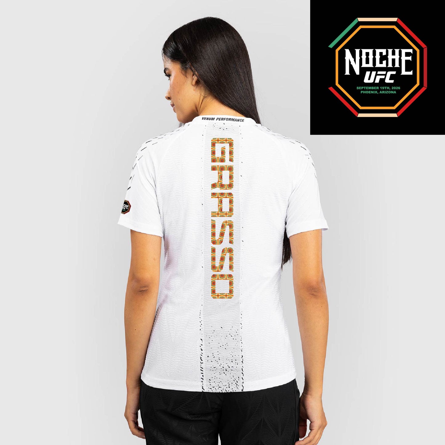 Women's UFC Zenith by Venum White Authentic Noche UFC Fight Night Walkout Jersey - Grasso