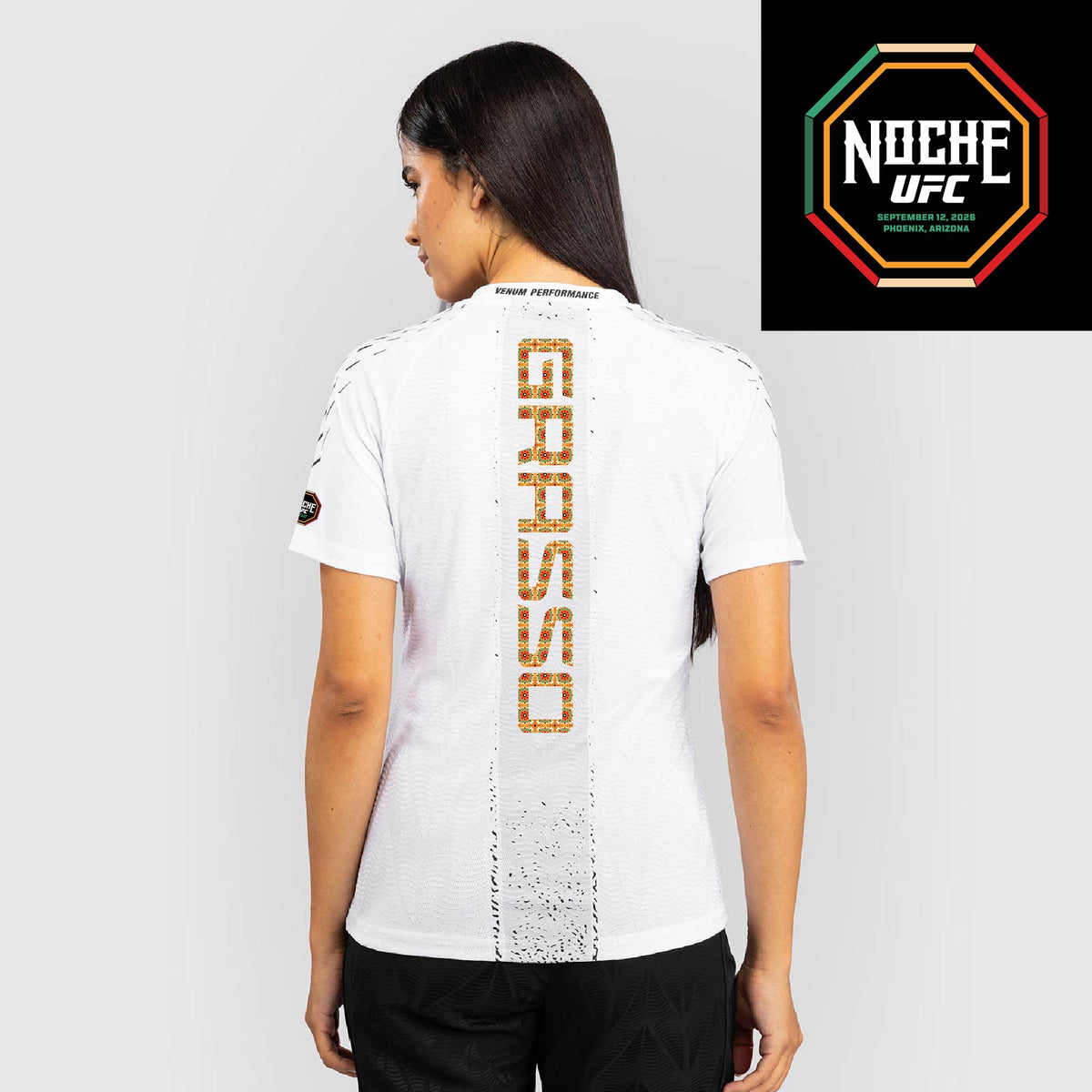 Women's UFC Zenith by Venum White Authentic Noche UFC Fight Night Walkout Jersey - Grasso  product-type_T-Shirts Venum