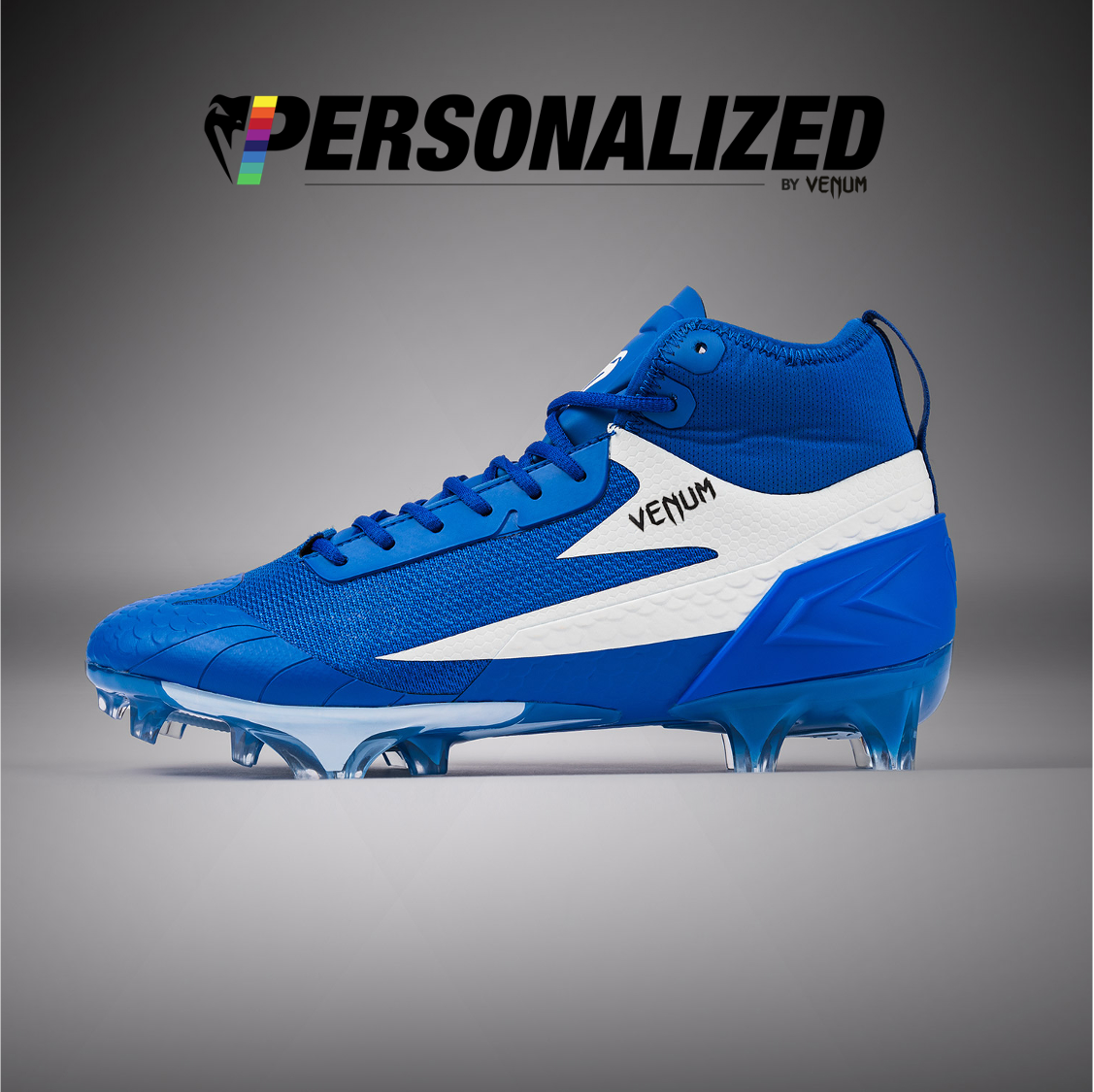 Venum Personalized Elite Football Cleats - Royal Blue/White