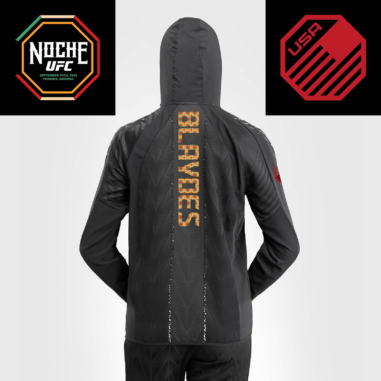 Women's UFC Zenith by Venum Black Authentic Noche UFC Fight Night Walkout Hoodie - Blaydes
