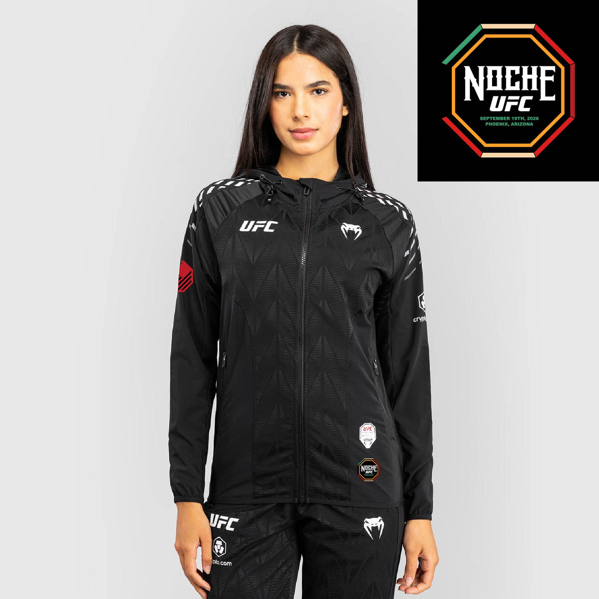Women's UFC Zenith by Venum Black Authentic Noche UFC Fight Night Walkout Hoodie - Blaydes
