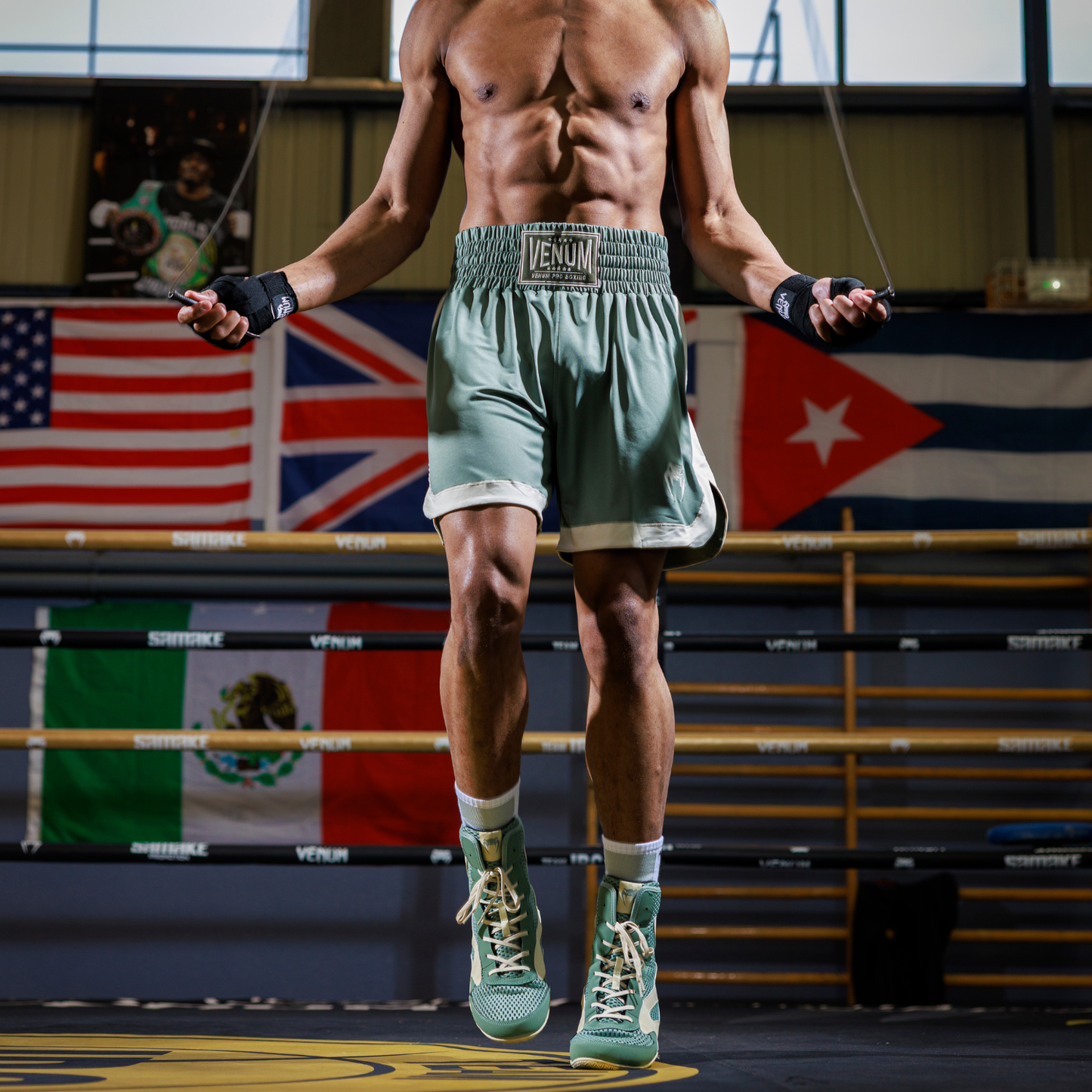 Venum Classic Boxing Shorts - Aqua Green/Ivory