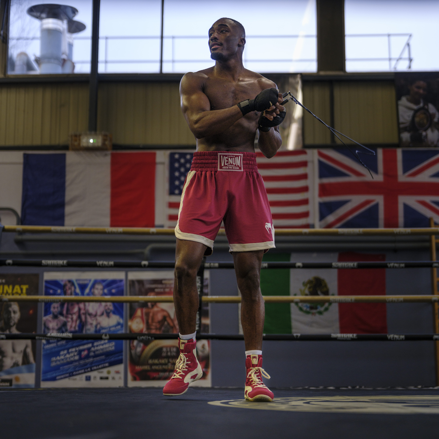 Venum Classic Boxing Shorts – Ruby Red/Ivory  product-type_Boxing shorts Venum