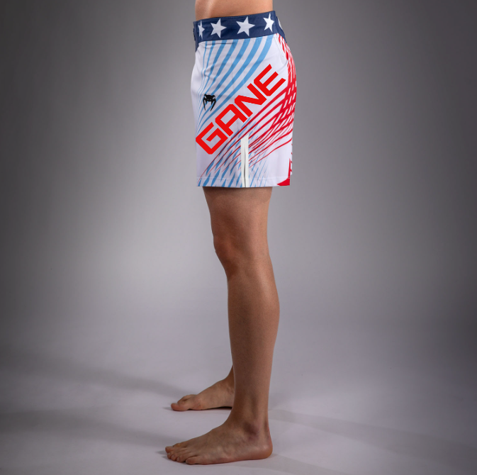 Men's Official UFC Freedom 250 by Venum White Authentic Fight Night Short Fit Fight Short -Gane