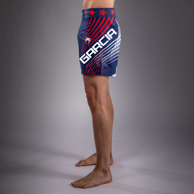 Men's Official UFC Freedom 250 by Venum Blue Authentic Fight Night Short Fit Fight Short -Garcia