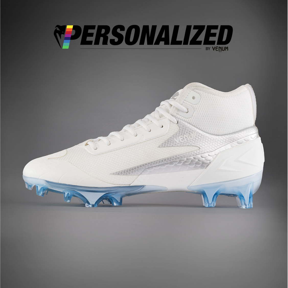 Venum Personalized Elite Football Cleats - White/Silver